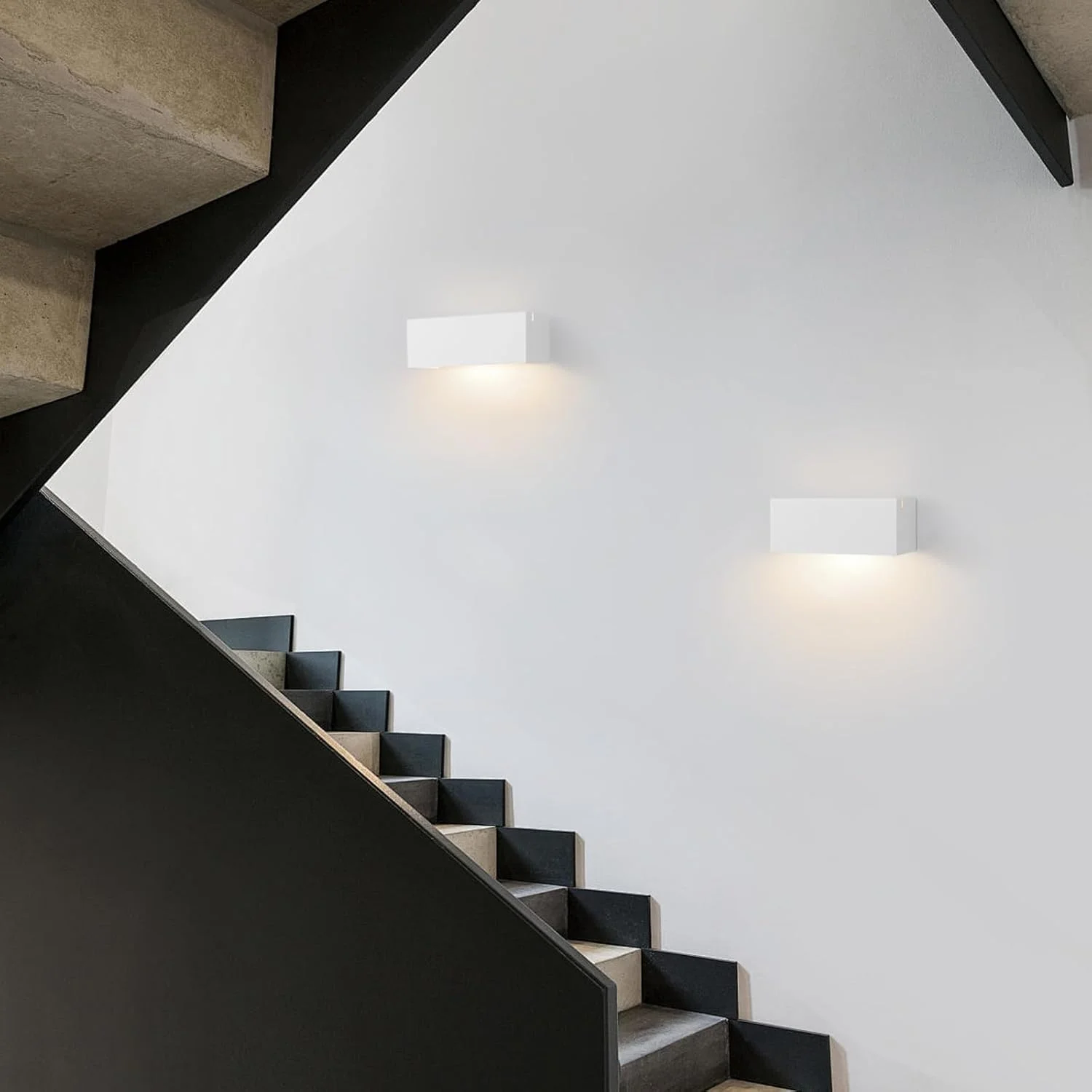 چراغ دیواری Homefire، مناسب راهرو و فضای داخلی - چراغ های دیواری رو به بالا و پایین با طراحی مدرن G9، چراغ گچی سفید مناسب راه پله، اتاق نشیمن و آشپزخانه، 22 سانتی متر - بدون لامپ