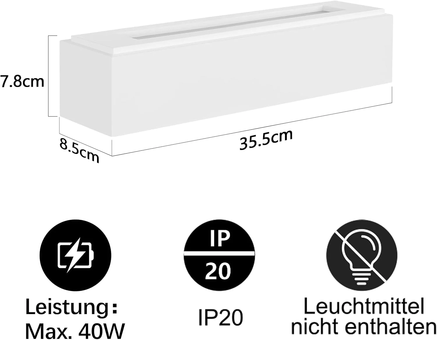 چراغ دیواری هوم فایر برای راهرو داخلی - چراغ های دیواری بالا و پایین با طراحی مدرن G9، چراغ راهرو گچی سفید، چراغ راه پله برای اتاق نشیمن آشپزخانه 35.5 سانتی متر - بدون لامپ