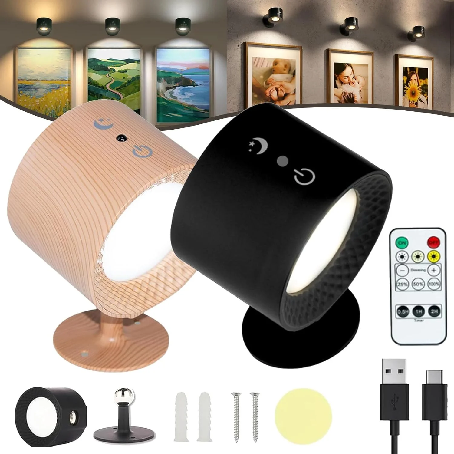 چراغ های Glowright، چراغ داخلی همه جا Glowright 2.0، چراغ دیواری LED مغناطیسی چند منظوره با چرخش 360 درجه با کنترل از راه دور، 3 سطح روشنایی قابل تنظیم برای میزها، اتاق نشیمن، اتاق خواب (2 عدد - C) چراغ های Glowright، چراغ داخلی همه جا Glowright 2.0، چراغ دیواری LED مغناطیسی چند منظوره با چرخش 360 درجه با کنترل از راه دور، 3 سطح روشنایی قابل تنظیم برای میزها، اتاق نشیمن، اتاق خواب (2 عدد - C)