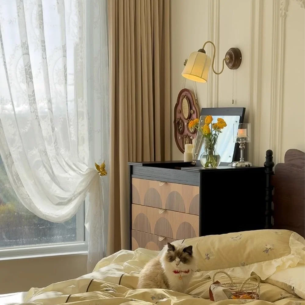 چراغ دیواری پارچه ای، دکور هنری فرانسوی با کلید کششی، چراغ دیواری گردن غازی با روکش برنجی عتیقه، چراغ های دیواری برای اتاق نشیمن، اتاق خواب، کنار تخت، مطالعه چراغ دیواری پارچه ای، دکور هنری فرانسوی با کلید کششی، چراغ دیواری گردن غازی با روکش برنجی عتیقه، چراغ های دیواری برای اتاق نشیمن، اتاق خواب، کنار تخت، مطالعه