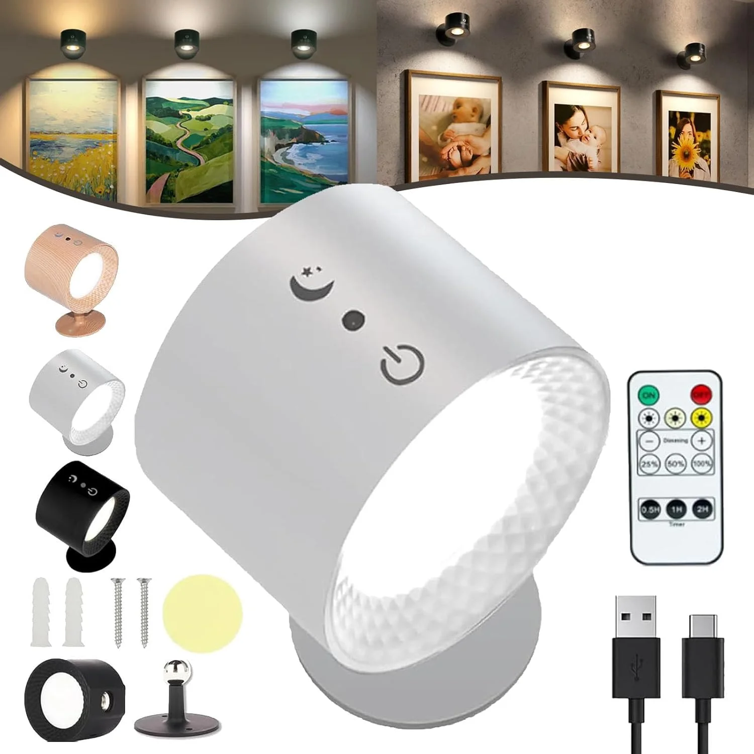 چراغ Glowright، چراغ داخلی همه جا Glowright 2.0، چراغ دیواری LED مغناطیسی چند منظوره با چرخش 360 درجه با کنترل از راه دور، 3 سطح روشنایی قابل تنظیم برای میزها، اتاق نشیمن، اتاق خواب (سفید) چراغ Glowright، چراغ داخلی همه جا Glowright 2.0، چراغ دیواری LED مغناطیسی چند منظوره با چرخش 360 درجه با کنترل از راه دور، 3 سطح روشنایی قابل تنظیم برای میزها، اتاق نشیمن، اتاق خواب (سفید)