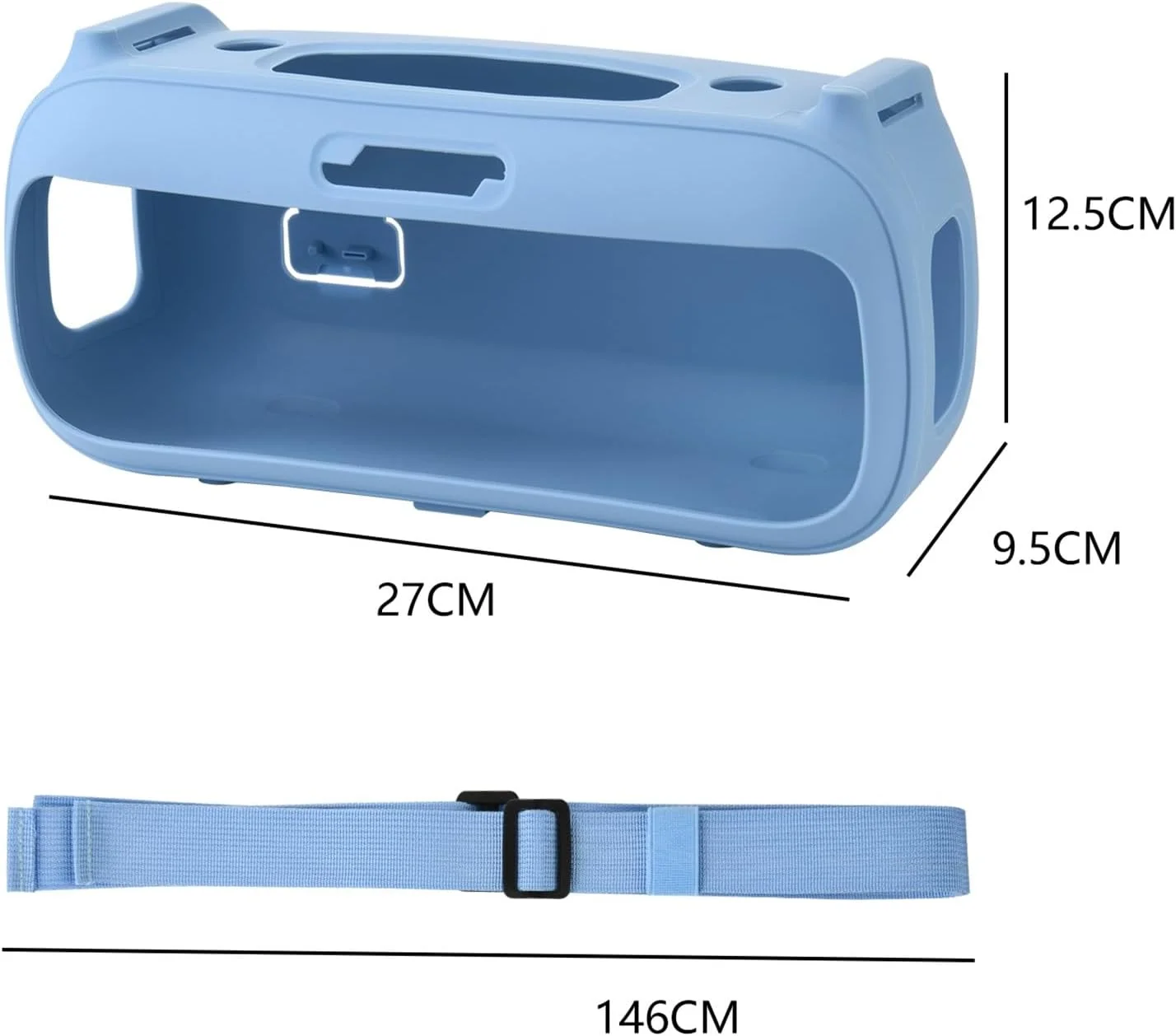 محافظ سیلیکونی بلندگو با بند شانه ای، ضد گرد و غبار و ضد ضربه