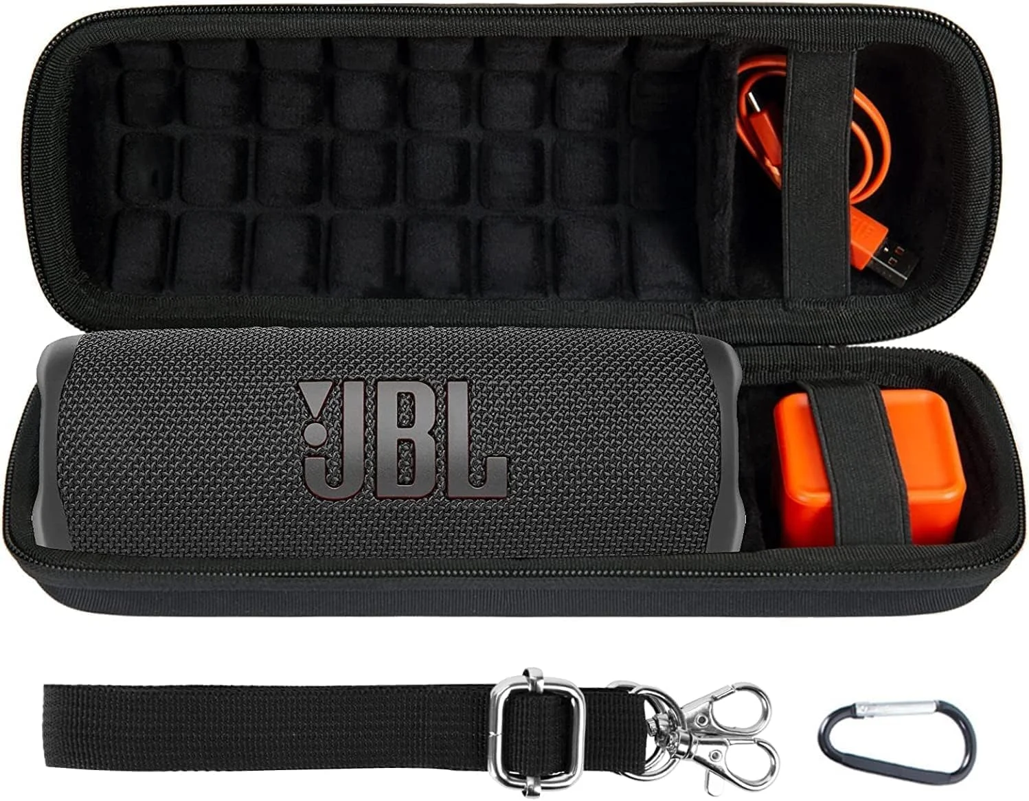 کیف حمل سخت جایگزین برای اسپیکر بلوتوثی قابل حمل ضد آب JBL Flip 6 FLIP 5 (کیف مشکی + داخل مشکی)