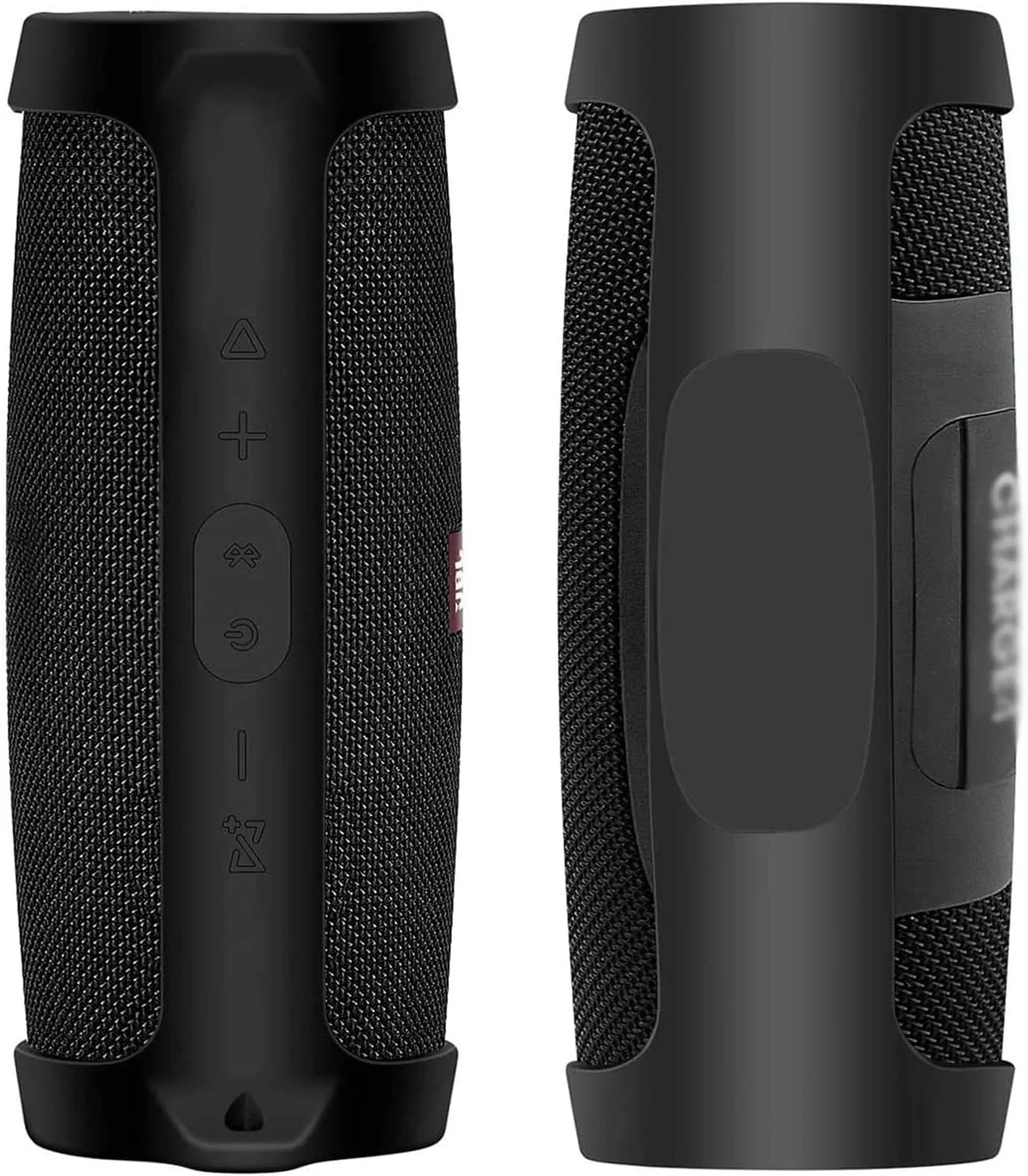 کاور سیلیکونی PAIYULE برای اسپیکر بلوتوثی بی سیم قابل حمل و ضد آب JBL Charge 4، ژل نرم مسافرتی، کیف حمل لاستیکی ضد آب با بند (مشکی)