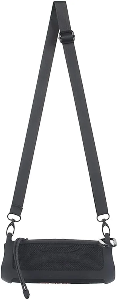 محافظ سیلیکونی قابل حمل برای اسپیکر بلوتوثی JBL Flip 6، روکش محافظ ضد ضربه (همراه با بند شانه و کارابین) (مشکی) محافظ سیلیکونی قابل حمل برای اسپیکر بلوتوثی JBL Flip 6، روکش محافظ ضد ضربه (همراه با بند شانه و کارابین) (مشکی)