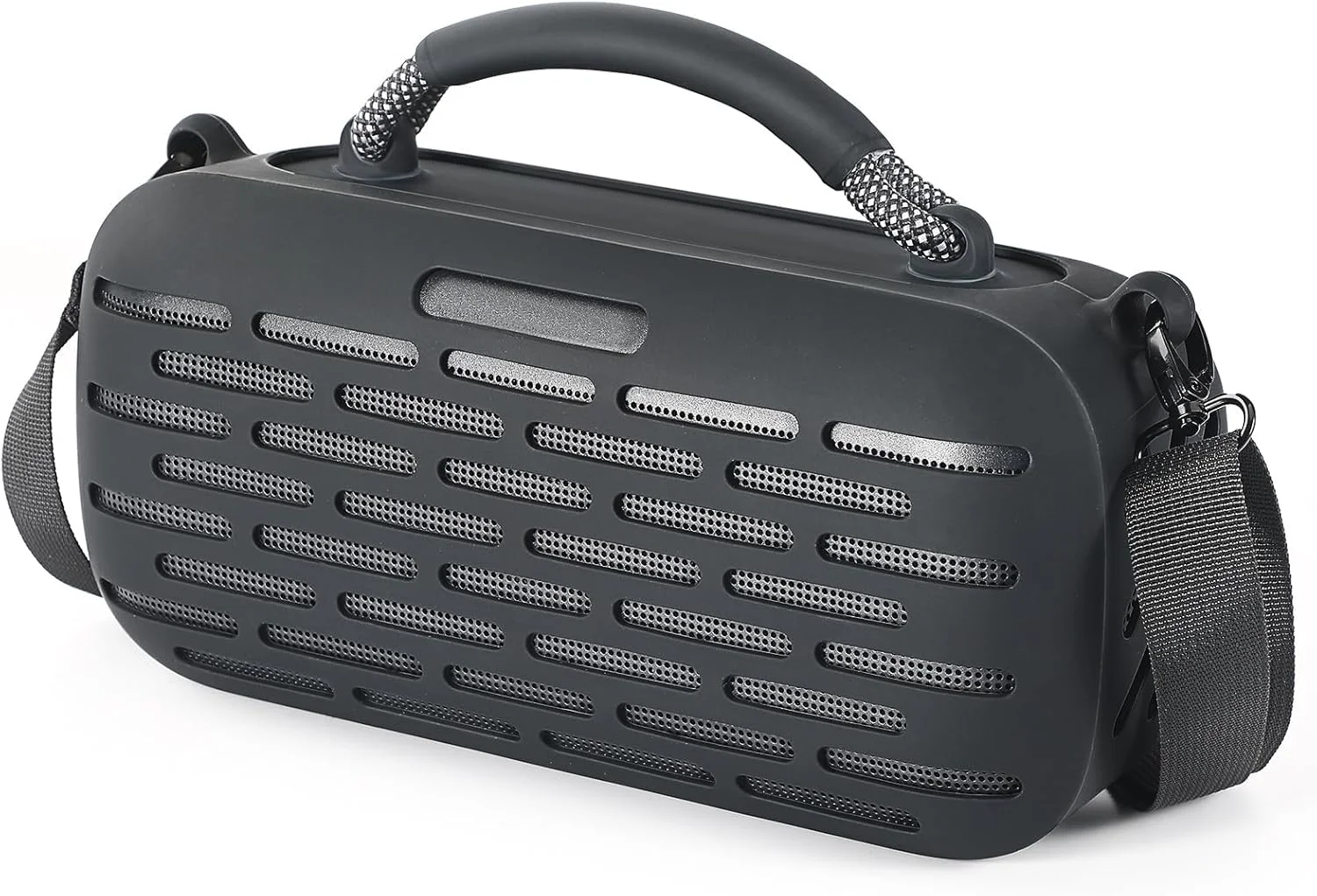 کاور سیلیکونی اسپیکر NALACAL، کاور محافظ سیلیکونی بادوام با بند شانه قابل تنظیم، مناسب برای اسپیکر قابل حمل Bose SoundLink Max، کیف مشکی برای استفاده روزانه و مسافرت