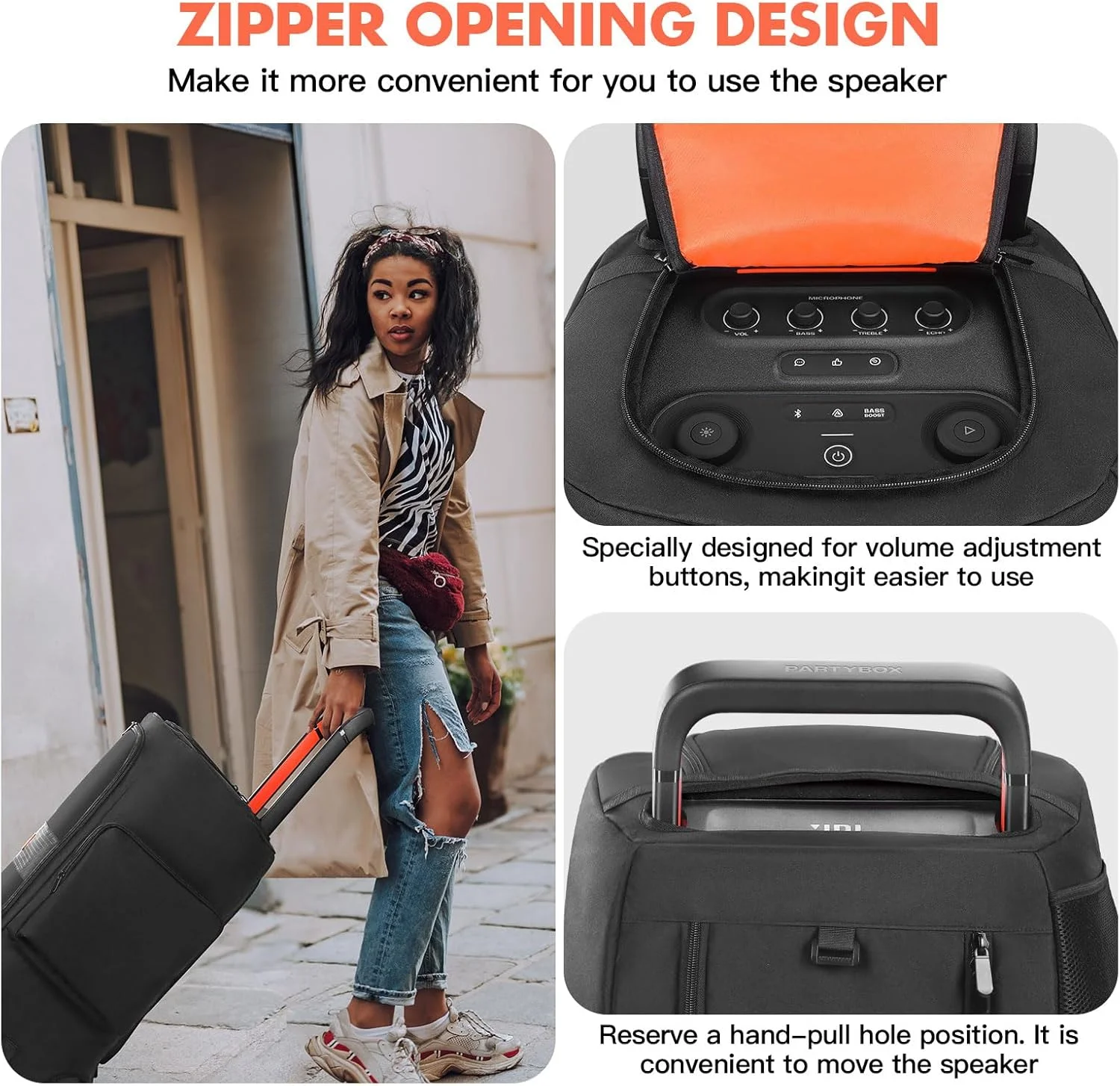 کیف بلندگو LEFOR·Z سازگار با JBL PartyBox 520، کیف نگهداری و پوشش ضد گرد و غبار بلندگوی قابل حمل مناسب برای JBL PartyBox 520 برای مسافرت در فضای باز، فقط کاور