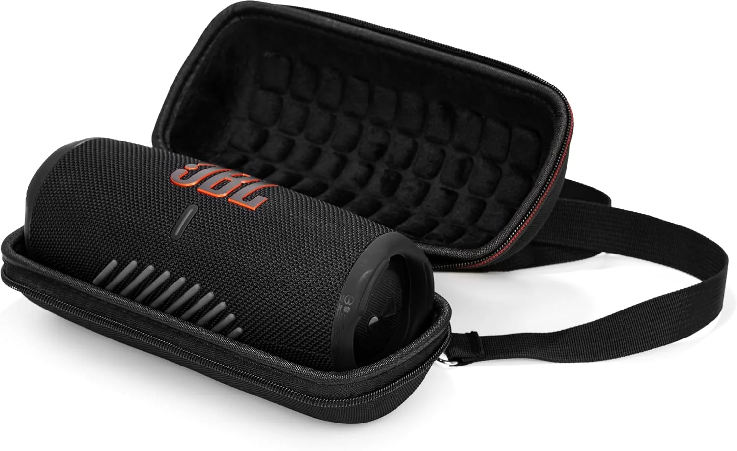 کیف حمل سخت Ginsco برای اسپیکر قابل حمل ضد آب JBL Charge 5/Charge 4، کیف مسافرتی با بند شانه قابل تنظیم و دسته ضد لغزش، کیف محافظ با طراحی مقاوم در برابر آب و ضربه