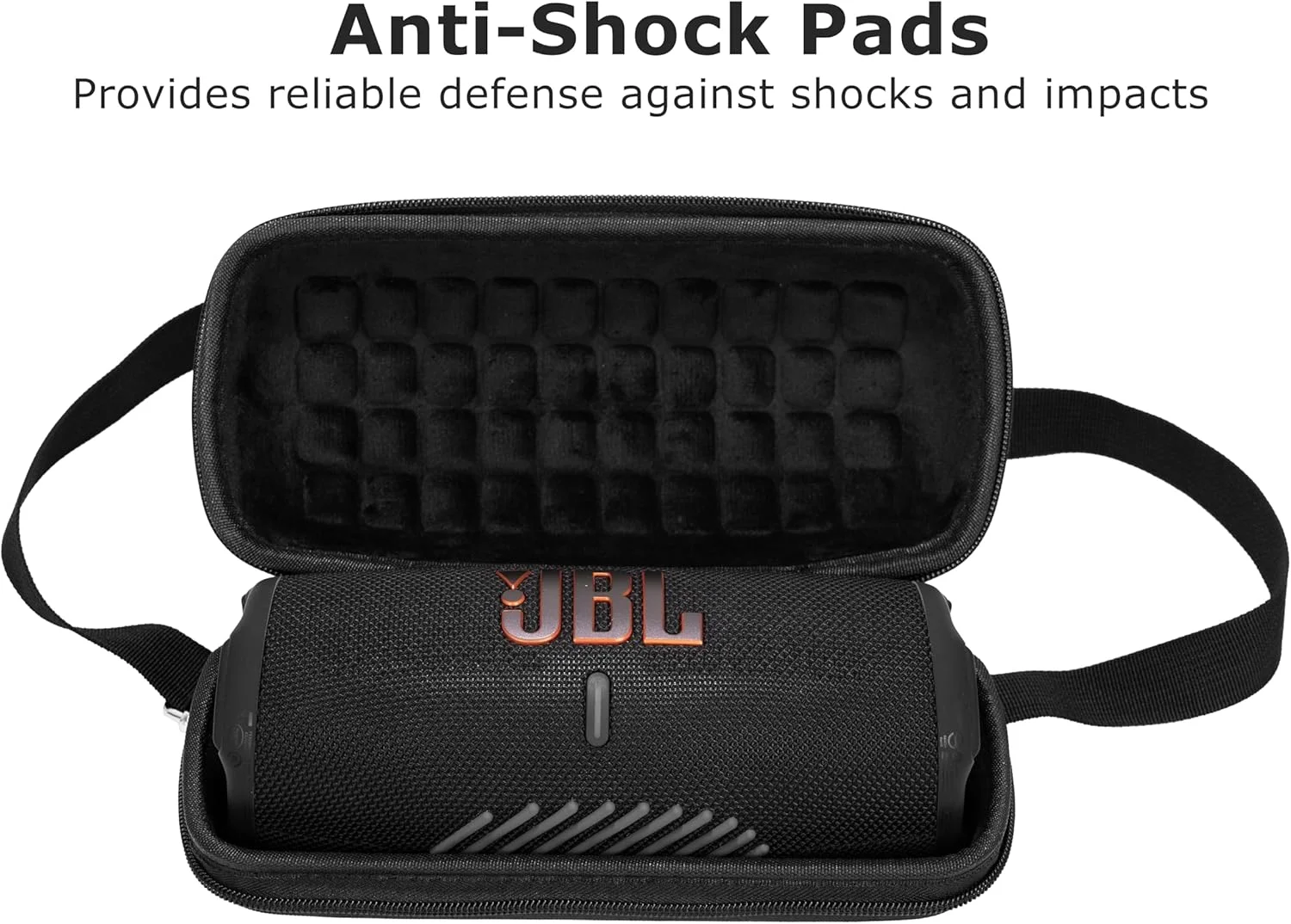 کیف حمل سخت Ginsco برای اسپیکر قابل حمل ضد آب JBL Charge 5/Charge 4، کیف مسافرتی با بند شانه قابل تنظیم و دسته ضد لغزش، کیف محافظ با طراحی مقاوم در برابر آب و ضربه