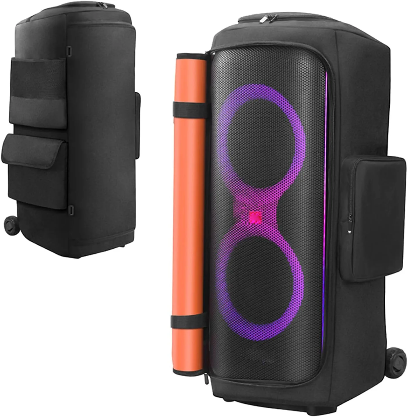 کیف حمل اسپیکر قابل حمل SZZCNOX سازگار با JBL PARTYBOX 710، کیف مسافرتی اسپیکر مهمانی در فضای باز با جیب های متعدد برای میکروفون، شارژر، کابل و لوازم جانبی