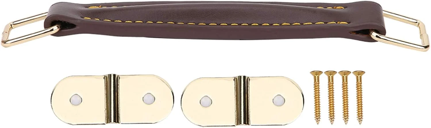 دستگیره جایگزین کیف گیتار 6.8 اینچی HilBeliFU، دستگیره آمپلی فایر گیتار چرمی PU با صفحات فلزی نصب، بند دستگیره آمپلی فایر چند منظوره با پیچ برای آمپلی فایرها، بلندگو