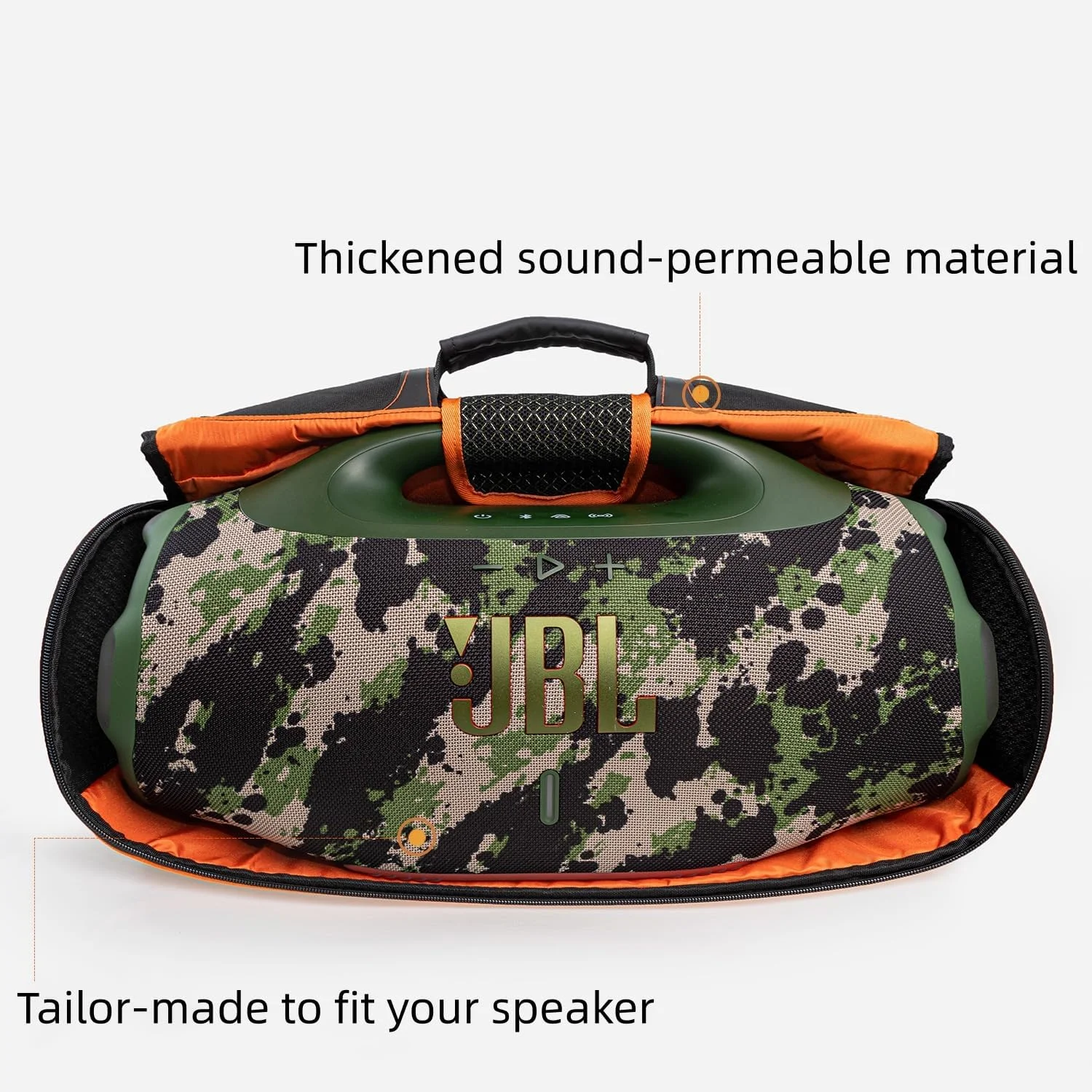 کیف محافظ Taoricen با بند شانه برای اسپیکر JBL BOOMBOX 4، کیف نگهداری قابل حمل کیف نرم آکوستیک فضای باز (مشکی)