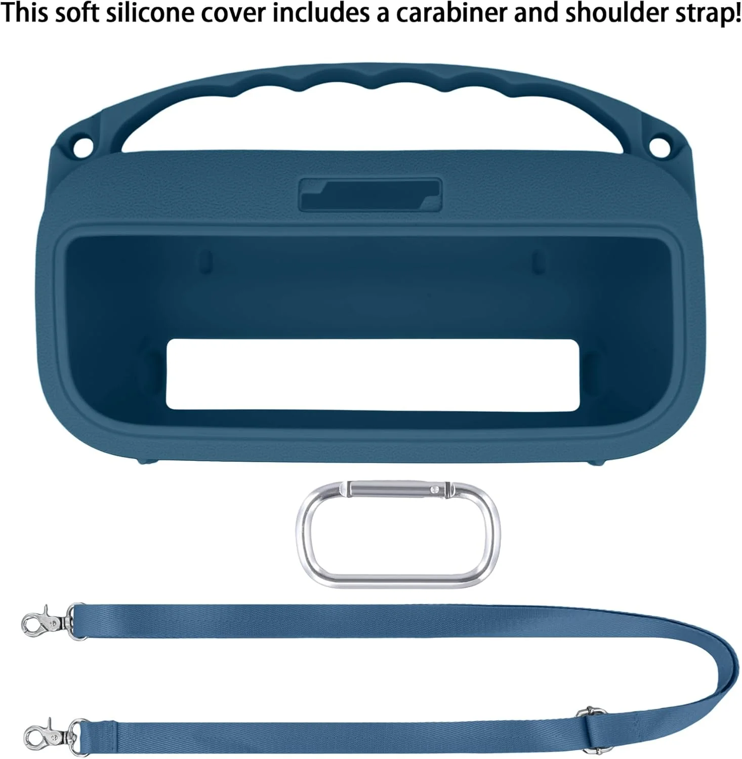 محافظ سیلیکونی co2CREA سازگار با اسپیکر Bose SoundLink Flex نسل 2، محافظت سیلیکونی + شامل کارابین قلاب + بند شانه (اسپیکر شامل نمی شود)