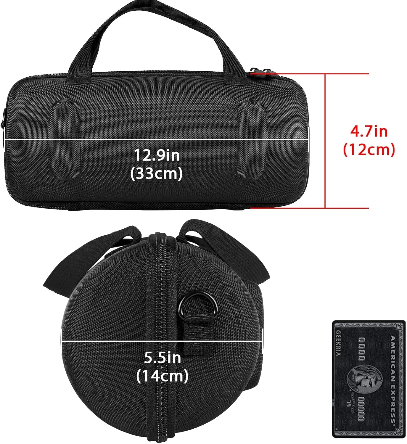 کیف محافظ بلندگو Geekria Shield سازگار با JBL Xtreme 3، کیف حمل محافظ بلندگوی قابل حمل با پوسته سخت و فضای ذخیره کابل (مشکی)