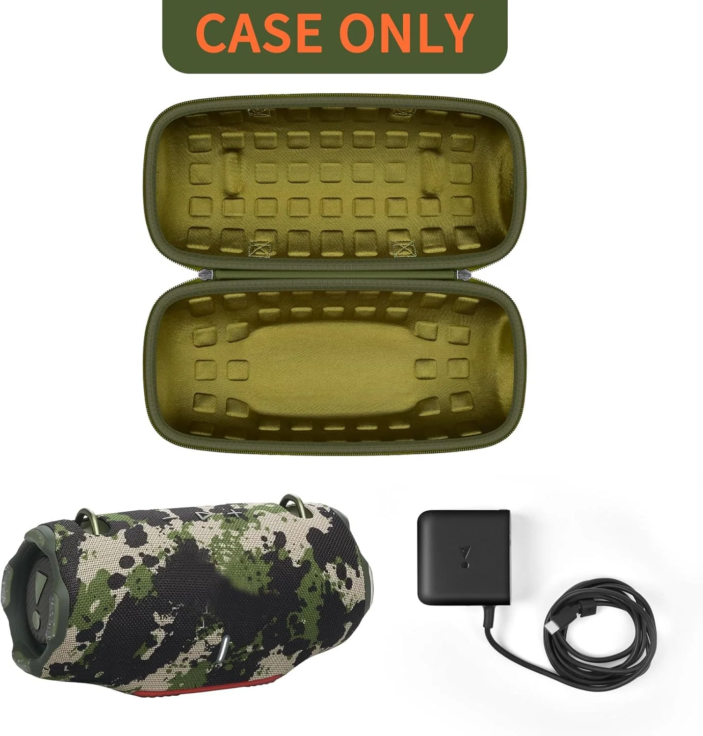 کیف محافظ سازگار با اسپیکر بلوتوثی بی‌سیم ضدآب قابل حمل JBL Xtreme 4/3. سازمان دهنده و کیف حمل مسافرتی با نگهدارنده آداپتور (فقط جعبه) - مشکی