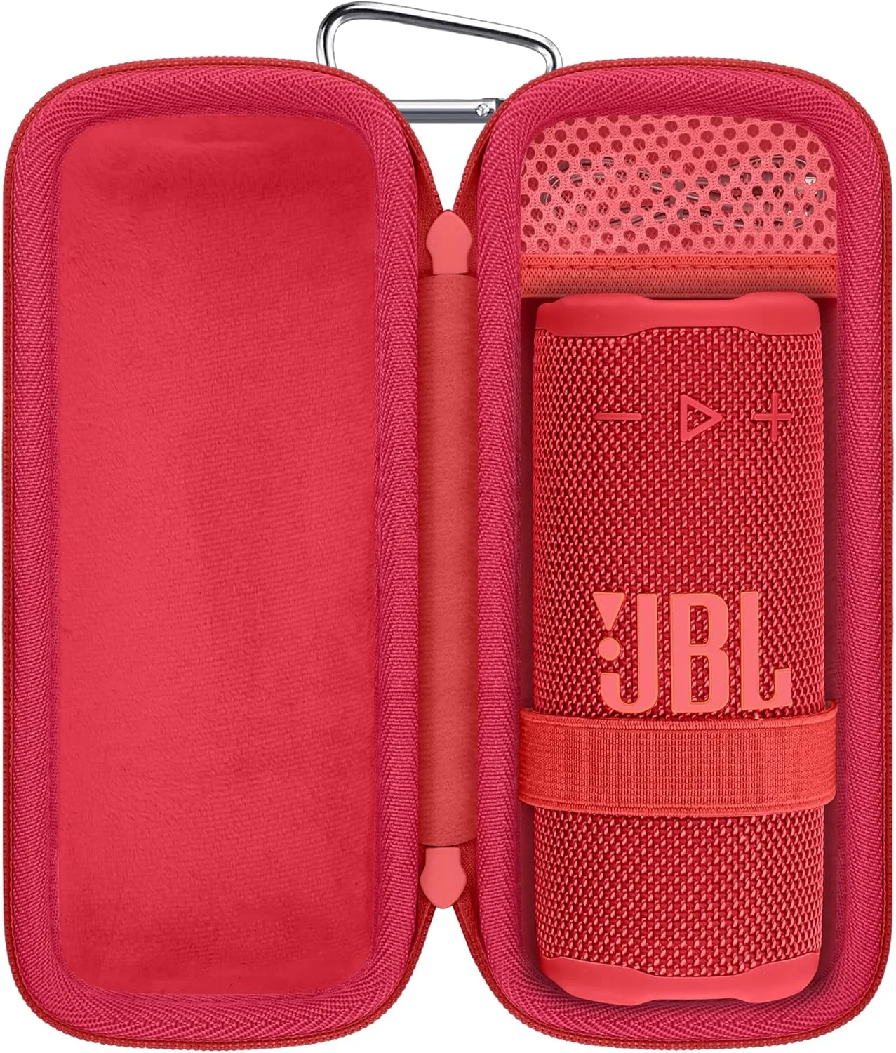 کیف سخت Khanka برای اسپیکر بلوتوث JBL Grip، کیف حمل و نگهداری مسافرتی برای اسپیکر بلوتوث جمع و جور JBL Grip با کارابین، فقط کیف (قرمز)