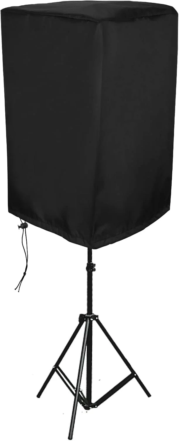 کاور اسپیکر 15 اینچی BOXOB، کاور پارچه ای اسپیکر ایستاده، کیف محافظ اسپیکر، کاور محافظ ضد آفتاب و ضد آب و ضد گرد و غبار (مشکی)