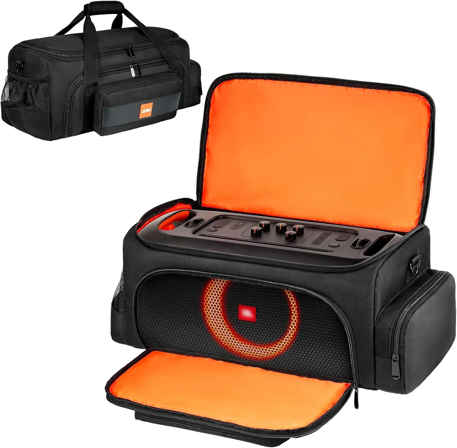 کیف حمل سازگار با اسپیکر JBL PartyBox On The Go، کیف دستی مسافرتی مناسب برای اسپیکر مهمانی قابل حمل JBL PartyBox On-The-Go Essential و لوازم جانبی، فقط کیف، بدون بند شانه