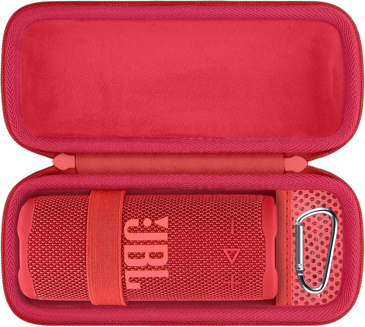 کیف سخت Khanka برای اسپیکر بلوتوث JBL Grip، کیف حمل و نگهداری مسافرتی برای اسپیکر بلوتوث جمع و جور JBL Grip با کارابین، فقط کیف (قرمز)