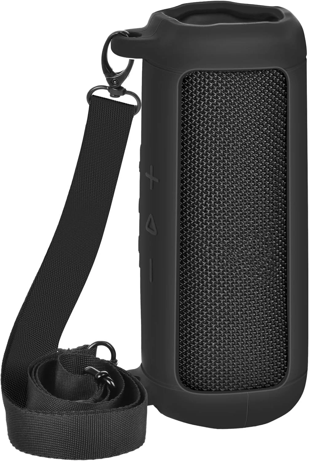 کیف سیلیکونی Boobowl سازگار با اسپیکر بلوتوثی JBL FLIP 7، کاور قابل حمل برای اسپیکر بی‌سیم JBL، کیف حمل مسافرتی با بند شانه جداشدنی (فقط جعبه) - مشکی
