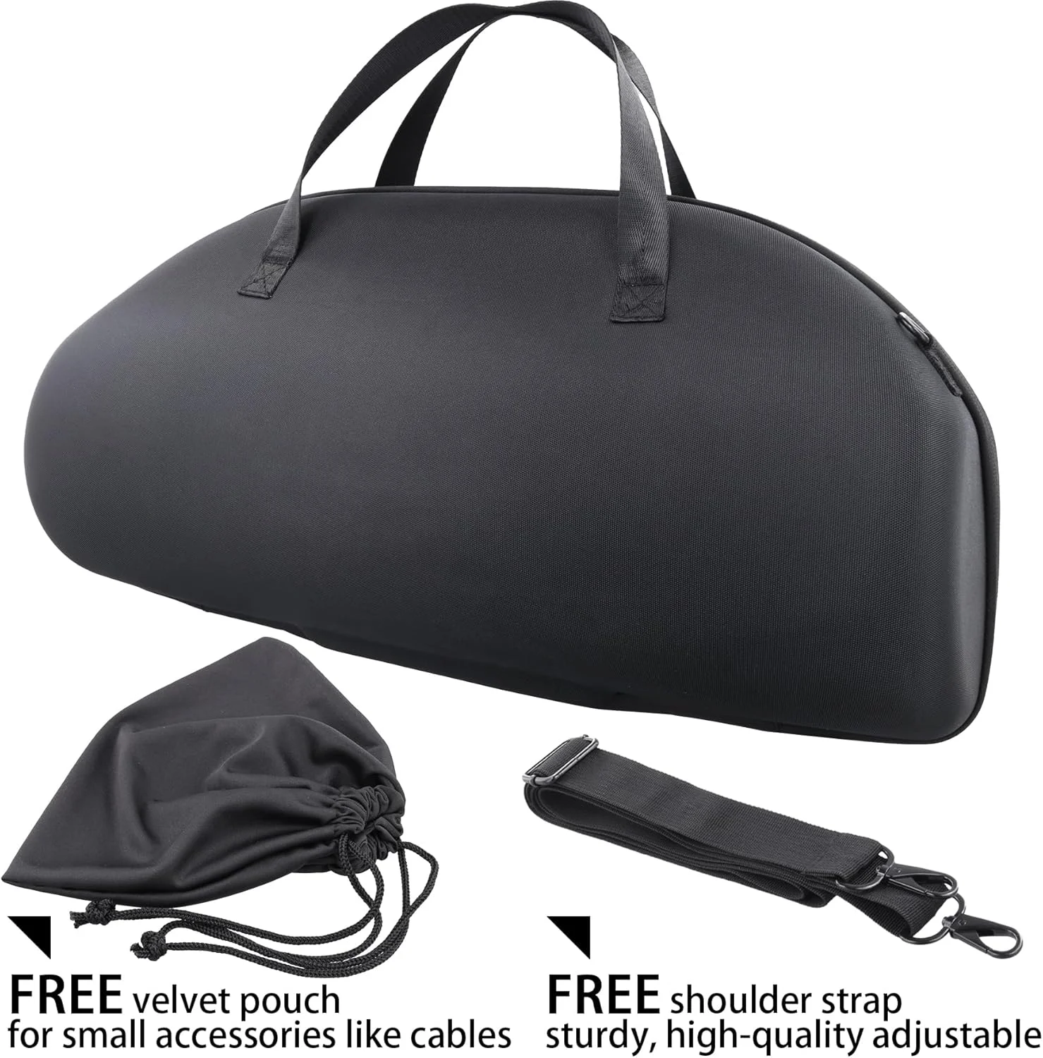 کیف حمل سخت co2CREA با کیف لوازم جانبی کوچک و بند شانه برای اسپیکر بلوتوثی JBL Boombox 3 WiFi/Boombox 2، کیف مشکی / داخل خاکستری، مناسب برای JBL Boombox 2، مدرن