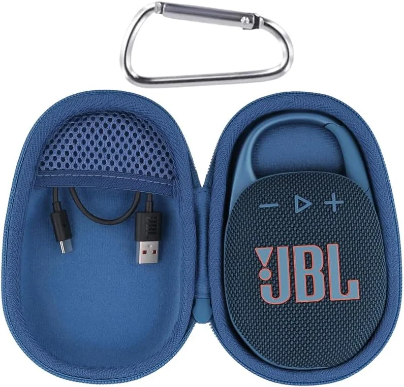 کیف حمل محافظتی Aenllosi سازگار با اسپیکر بلوتوثی بی سیم فوق العاده قابل حمل JBL Clip 5 (فقط کیف) (آبی)