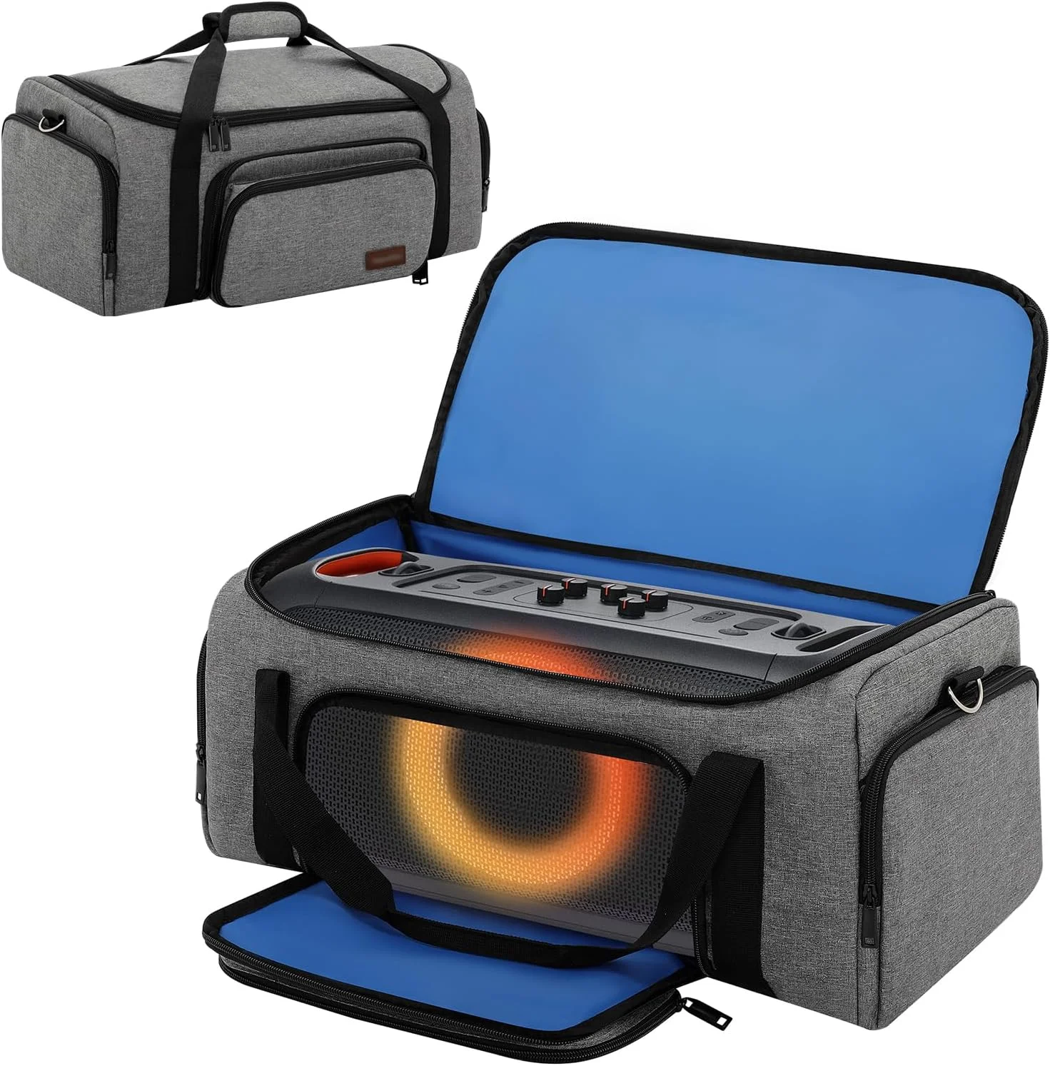 کیف حمل Valveric برای JBL PartyBox On-The-Go/Essential - کیف حمل بلندگو، مقاوم در برابر آب و ضد ضربه، با بند شانه و دسته، محفظه هایی برای میکروفون و لوازم جانبی کیف حمل Valveric برای JBL PartyBox On-The-Go/Essential - کیف حمل بلندگو، مقاوم در برابر آب و ضد ضربه، با بند شانه و دسته، محفظه هایی برای میکروفون و لوازم جانبی