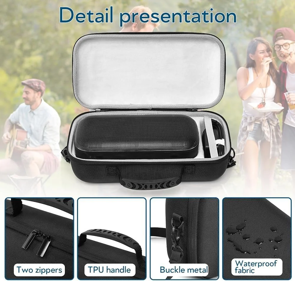 کیف محافظ اسپیکر قابل حمل Azonee برای Bose Soundlink Max، پایه اسپیکر بلوتوثی قابل حمل، کیف مسافرتی جایگزین، کیف حمل محافظ مسافرتی با بند شانه و دسته