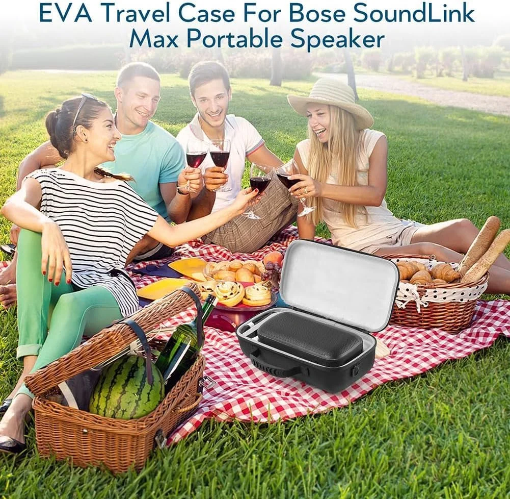 کیف محافظ اسپیکر قابل حمل Azonee برای Bose Soundlink Max، پایه اسپیکر بلوتوثی قابل حمل، کیف مسافرتی جایگزین، کیف حمل محافظ مسافرتی با بند شانه و دسته