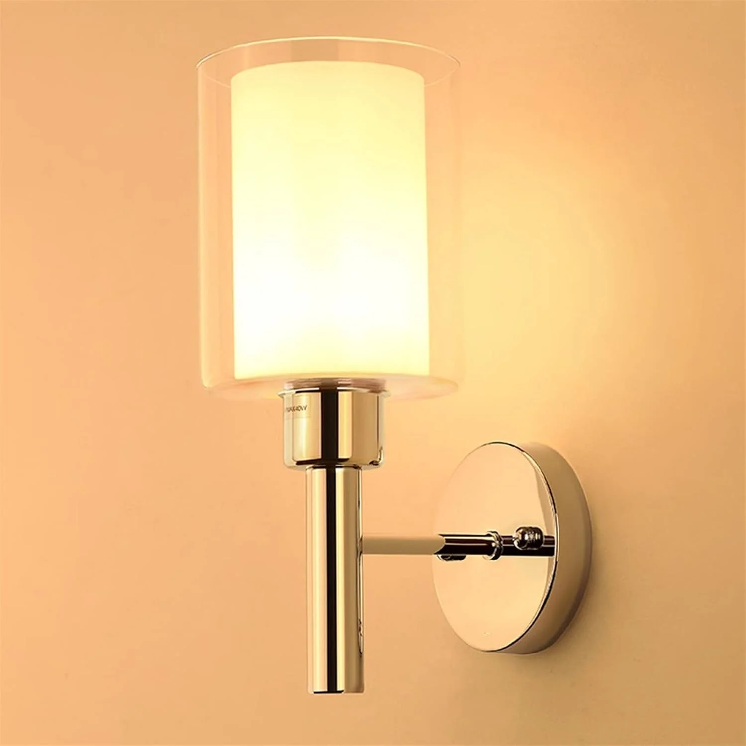 چراغ دیواری اروپایی، مینیمال مدرن آمریکایی، چراغ راهرو LED، چراغ کنار تخت - حباب شیشه ای، بدنه چراغ آلیاژی، D