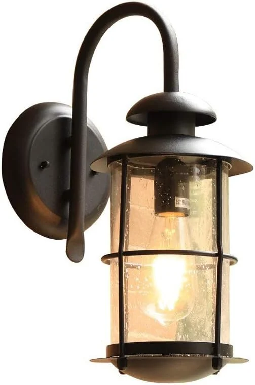 چراغ دیواری بیرونی رترو حیاط بالکن اروپایی خلاقانه LED آهن ضد آب چراغ دیواری شیشه ای ضد زنگ
