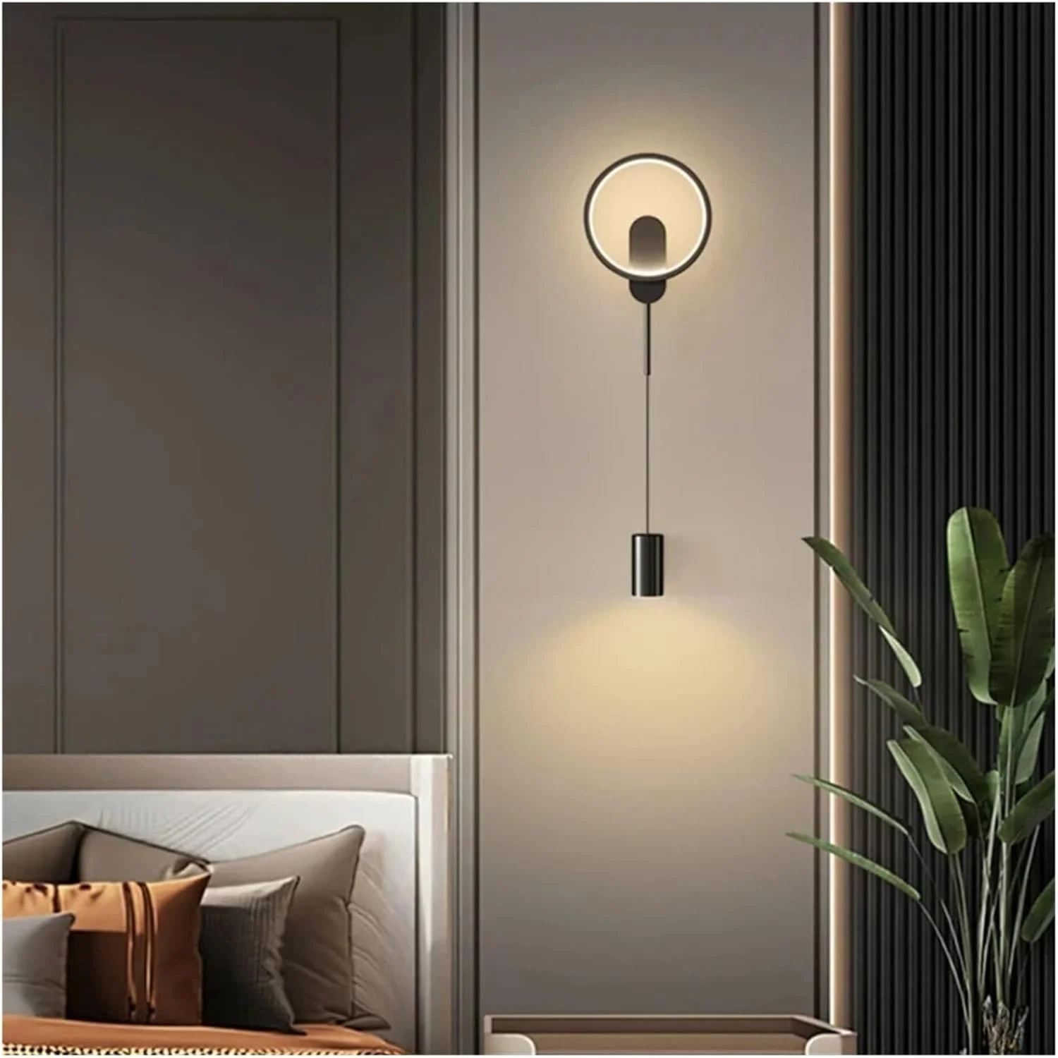 چراغ دیواری راهرو LED مدرن ساده، چراغ دیواری نواری بلند اتاق نشیمن، چراغ خواب کنار تخت، چراغ دیواری لوکس اتاق خواب، لوستر مدرن (نور خنثی تک رنگ)
