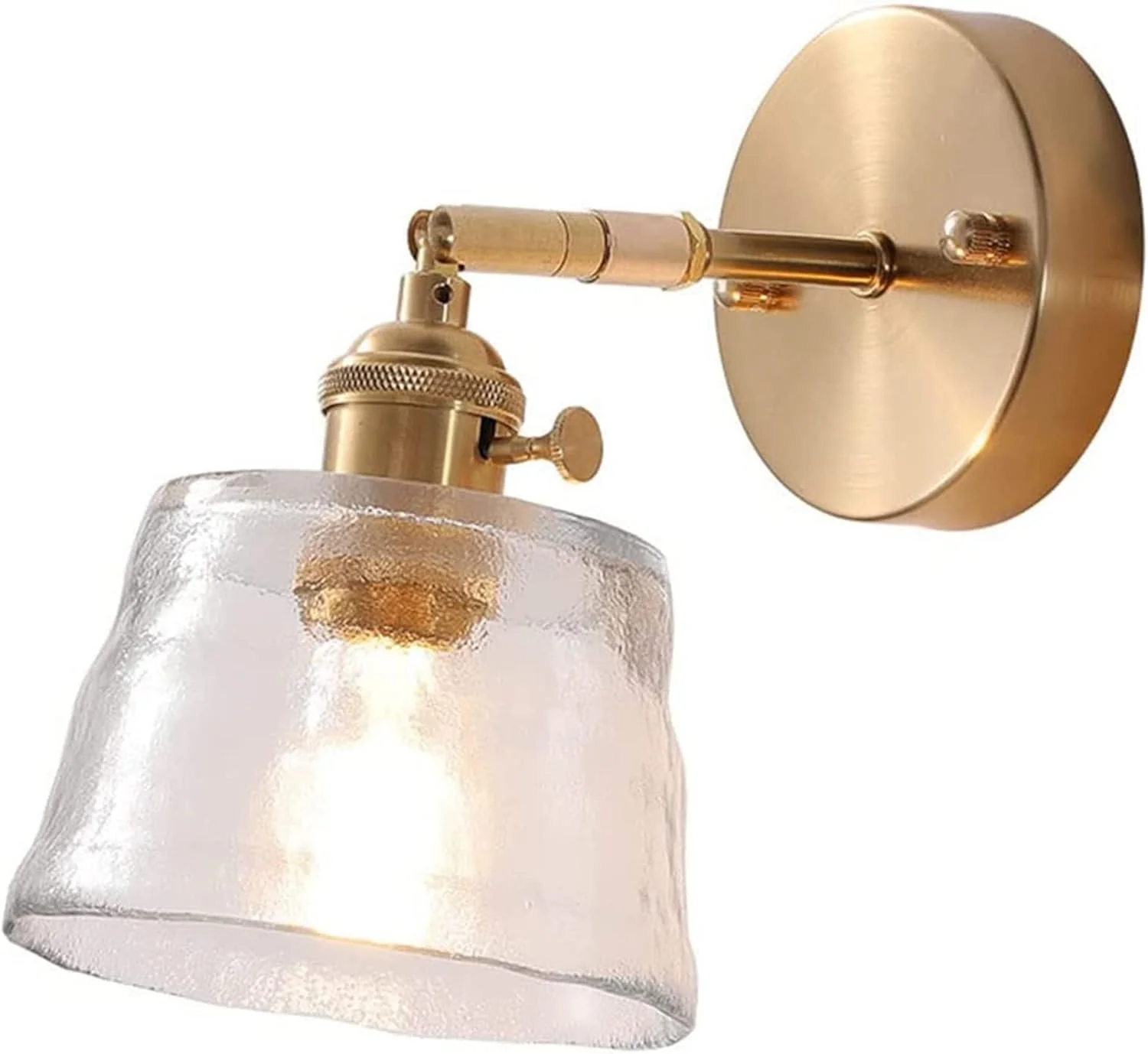 چراغ دیواری صنعتی وینتیج، چراغ روشویی برنجی با شیشه شفاف، چراغ های روشنایی دیواری داخلی برای حمام کنار تخت گاراژ ایوان کافه باشگاه