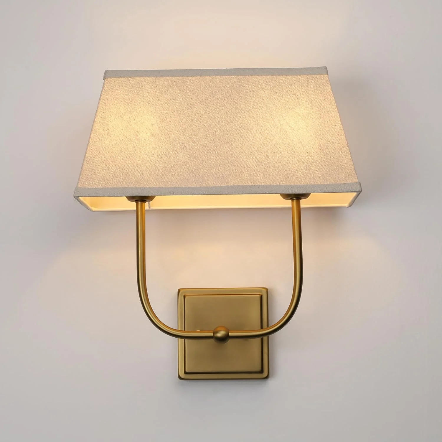 چراغ دیواری داخلی پرمو، شمعدان دو چراغ، چراغ دیواری صنعتی وینتیج با سایه پارچه ای کتانی برای اتاق خواب، کنار تخت، اتاق نشیمن (آنتیک)