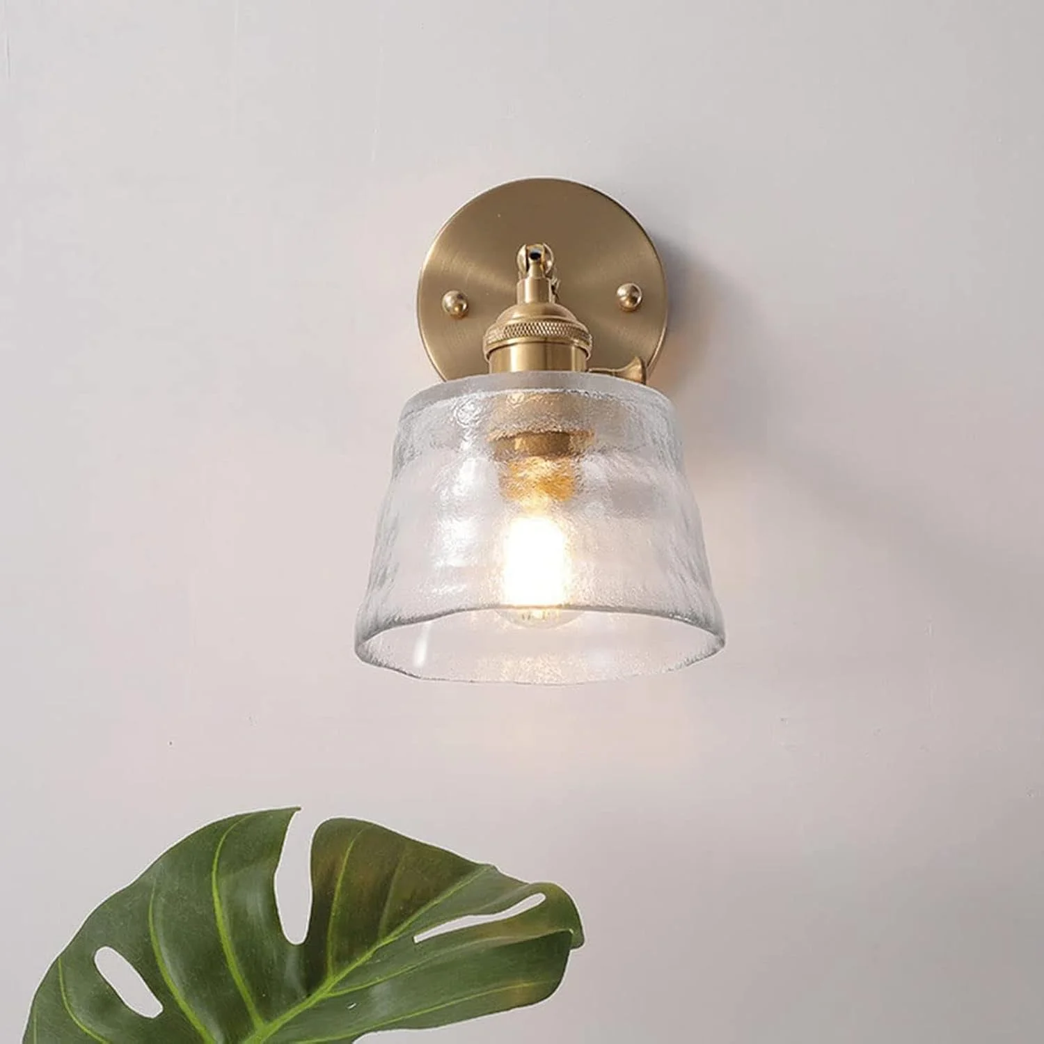 چراغ دیواری صنعتی وینتیج، چراغ روشویی برنجی با شیشه شفاف، چراغ های روشنایی دیواری داخلی برای حمام کنار تخت گاراژ ایوان کافه باشگاه