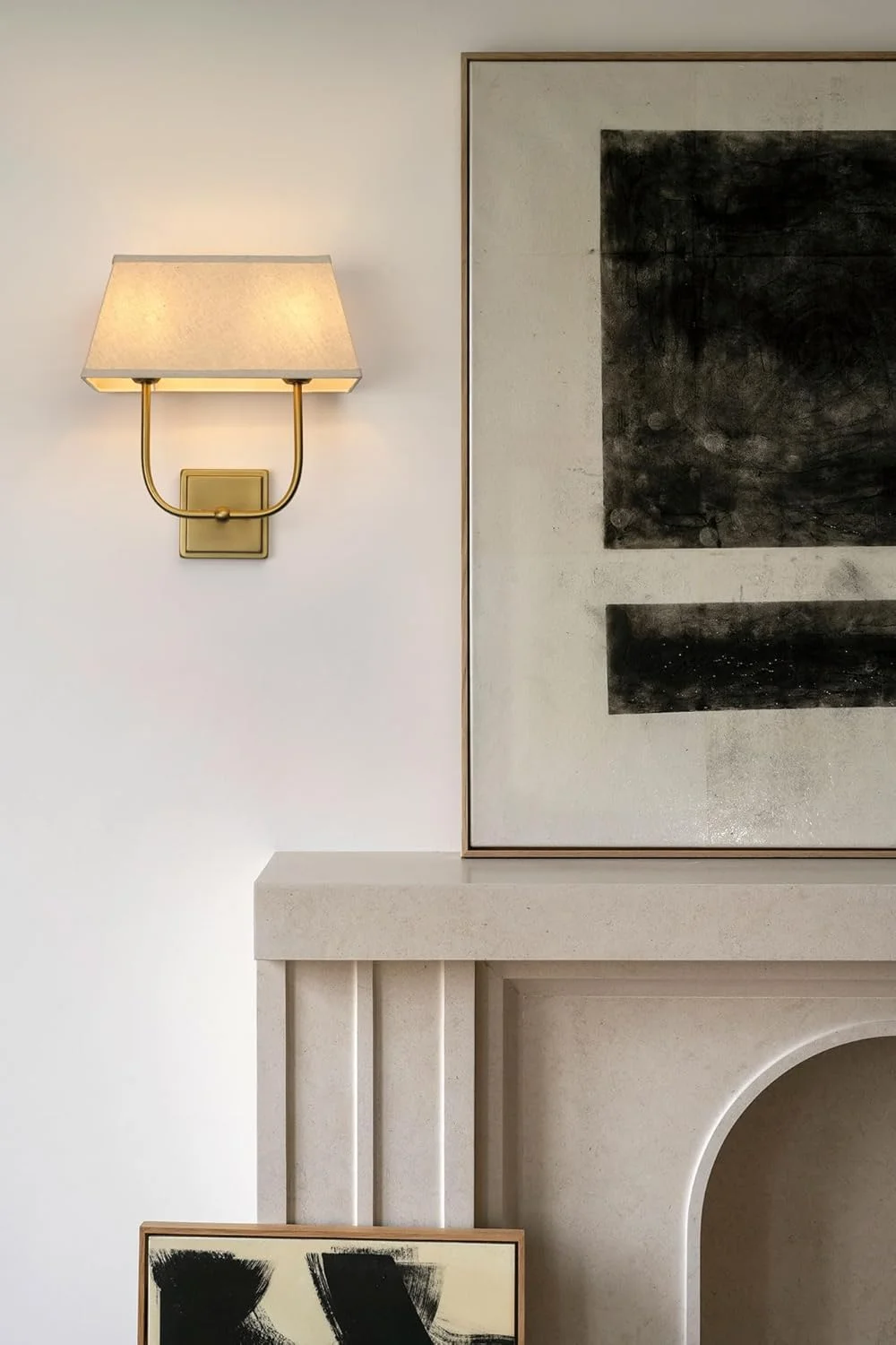 چراغ دیواری داخلی پرمو، شمعدان دو چراغ، چراغ دیواری صنعتی وینتیج با سایه پارچه ای کتانی برای اتاق خواب، کنار تخت، اتاق نشیمن (آنتیک)