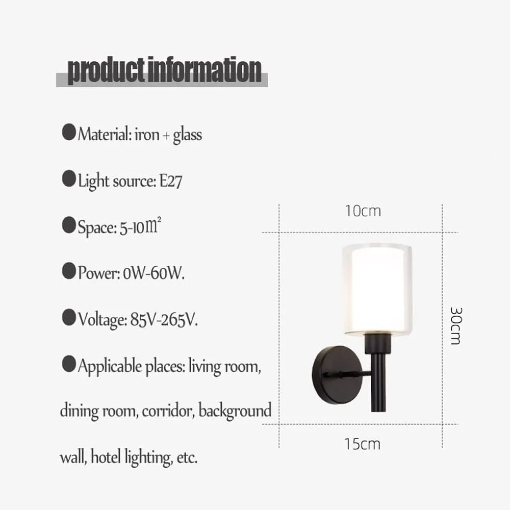 چراغ دیواری تک شاخه با سبک قدیمی، دارای شیشه شفاف، چراغ دیواری مشکی، مناسب برای روشنایی اتاق نشیمن، حمام، کنار تخت چراغ دیواری تک شاخه با سبک قدیمی، دارای شیشه شفاف، چراغ دیواری مشکی، مناسب برای روشنایی اتاق نشیمن، حمام، کنار تخت