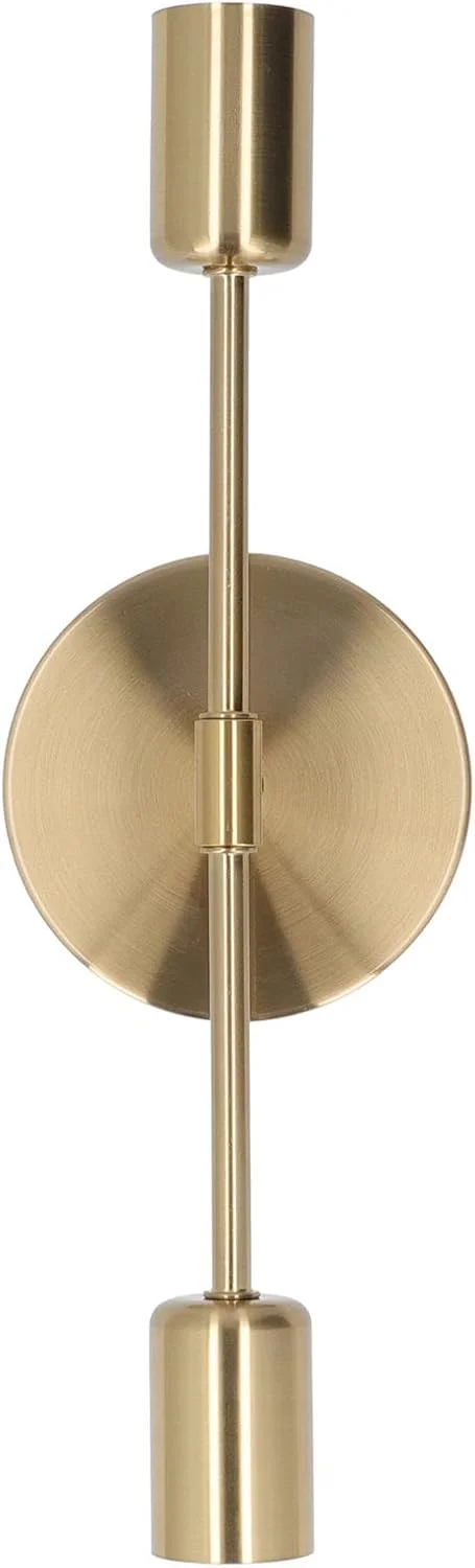 چراغ دیواری دوتایی E27 E26 با طرح قدیمی، چراغ دیواری دو شاخه، چراغ دیواری برنجی برس خورده برای حمام، آشپزخانه، اتاق نشیمن، راهرو، چراغ داخلی مدرن روستایی