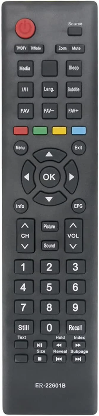 ریموت کنترل جایگزین Allimity ER-22601B مناسب برای تلویزیون هایسنس مدل های H32N2100S H39N2110S HE43M2165FTS H32MEC2150S H32N2105S H43N2100S H40M2100S H49N2100S LHD32D50TS H39A51000000000 LHD24D33NSEU H49NEC2000S