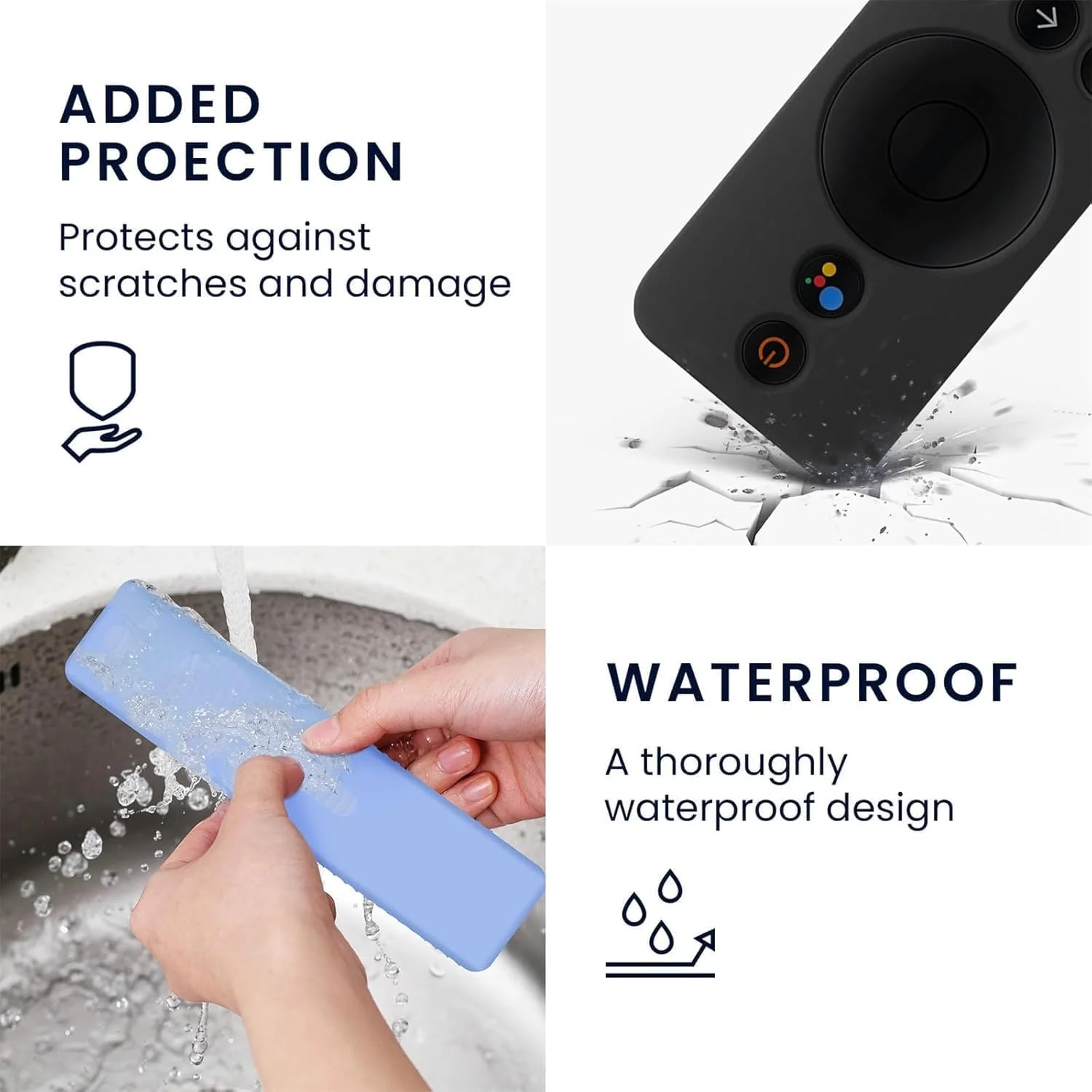 کاور کنترل از راه دور Xspring، قاب کنترل تلویزیون انعطاف پذیر و ضد ضربه، سطح ضد لغزش، ایده آل برای سرگرمی در اتاق نشیمن، مناسب برای انواع مدیا پلیرها، محافظت ایمن