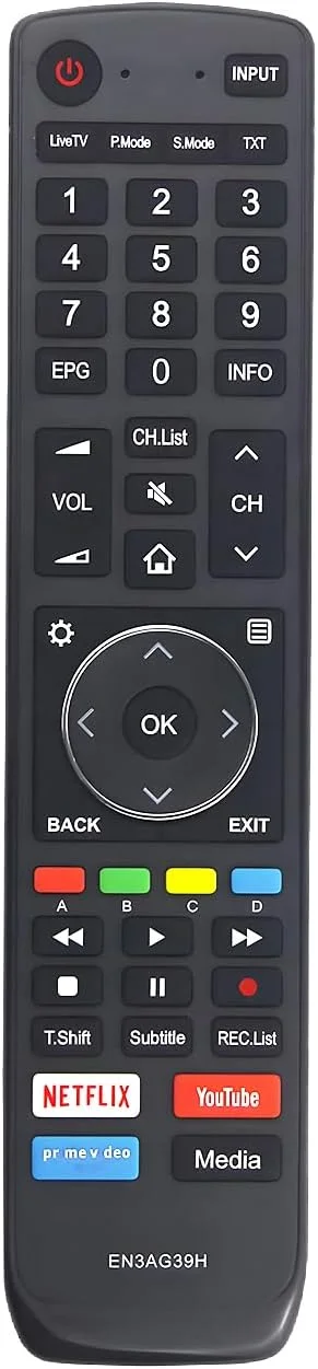 ریموت کنترل جایگزین EN3AG39H برای تلویزیون های هایسنس مدل های 85R7 65R7 75R7 65R8 75R8 50R7 55R7