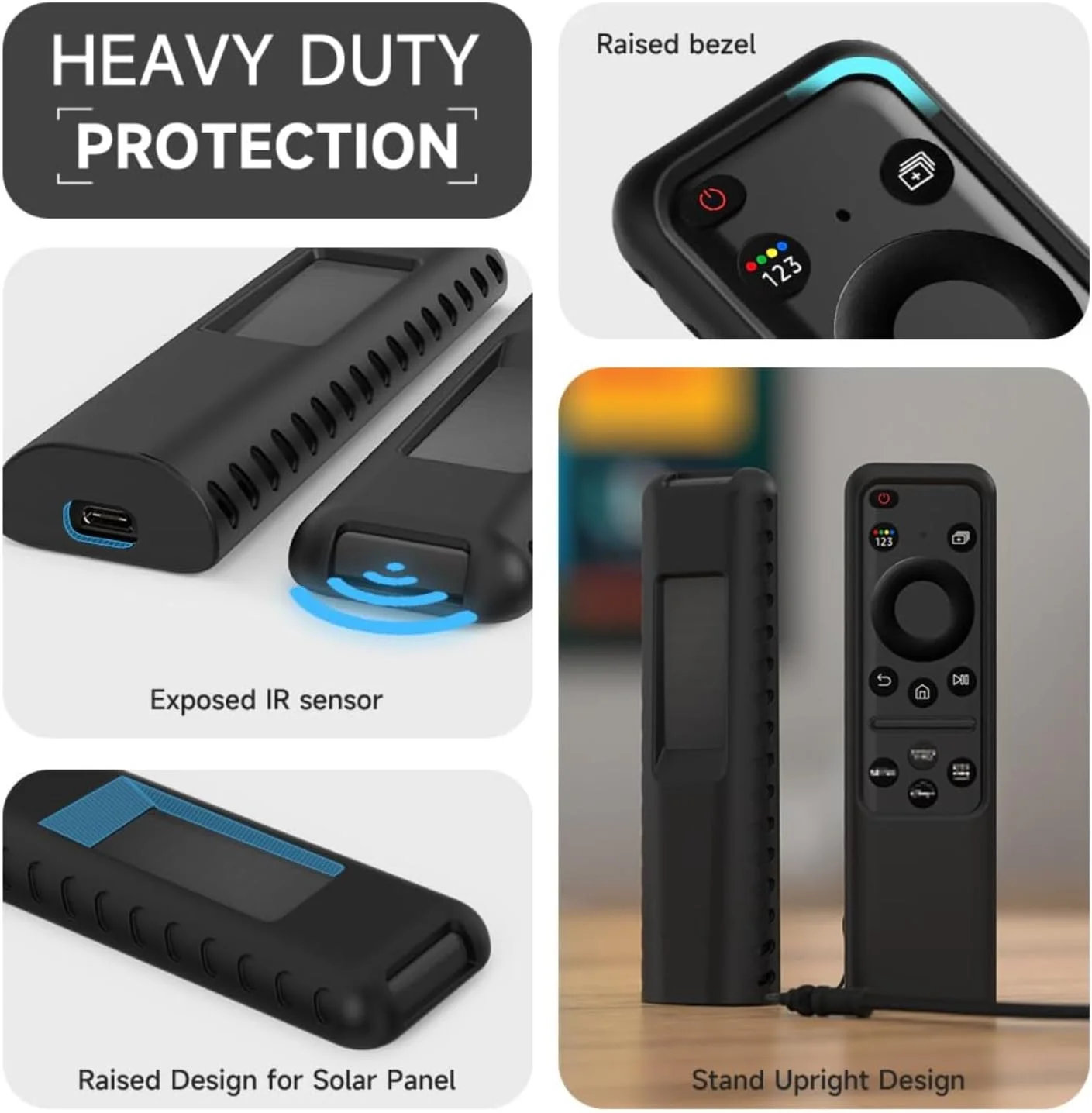 کاور سیلیکونی ریموت eWINNER سازگار با ریموت های سامسونگ 2023 2024 TM2360E BN59 01432A TM2361E BN59 01455A مناسب برای قاب ریموت تلویزیون هوشمند سامسونگ، ضد ضربه، ضد گرد و غبار، ضد گم شدن به همراه بند (مشکی)