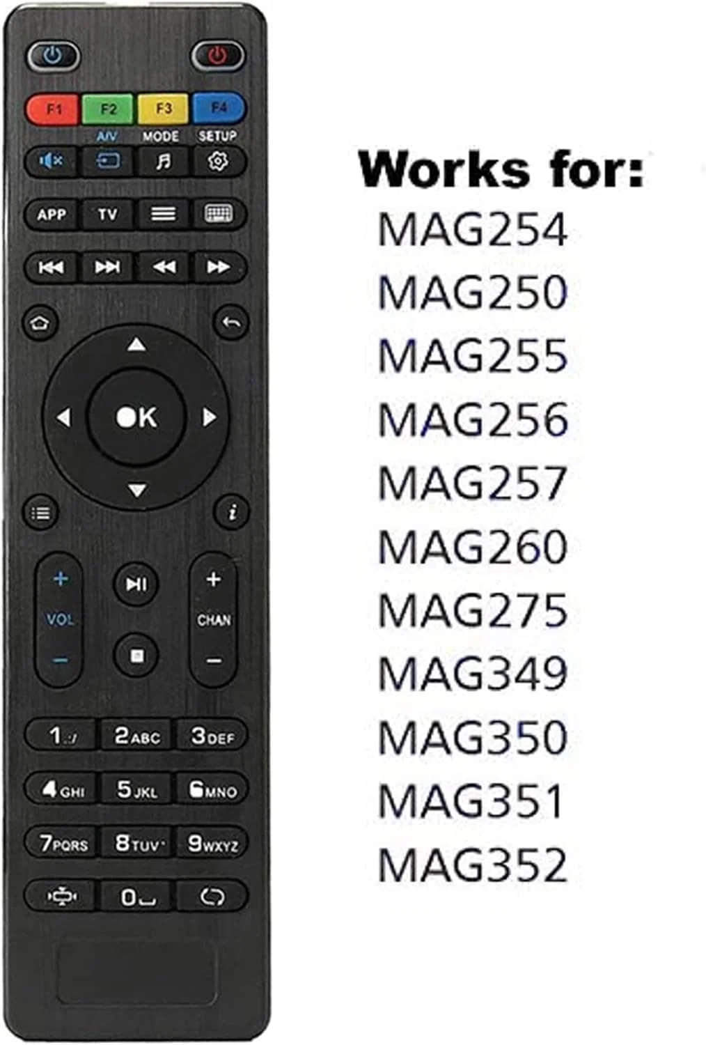 ریموت کنترل جایگزین Elekpia برای MAG254 MAG250 255/256 / 257/260 / 275/349 / 350/351 / 352 MAG322W1 MAG 322 OTT TV Box IPTV Set-Top Box