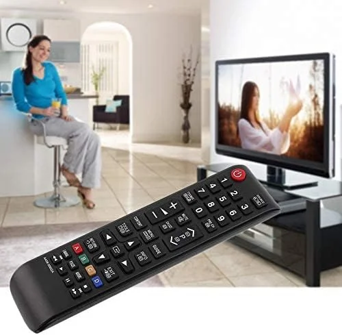 کنترل از راه دور هوشمند جایگزین عالی و سازگار جهانی مدل AA59-00602A مشکی، مناسب برای تلویزیون های ال ای دی HD سامسونگ