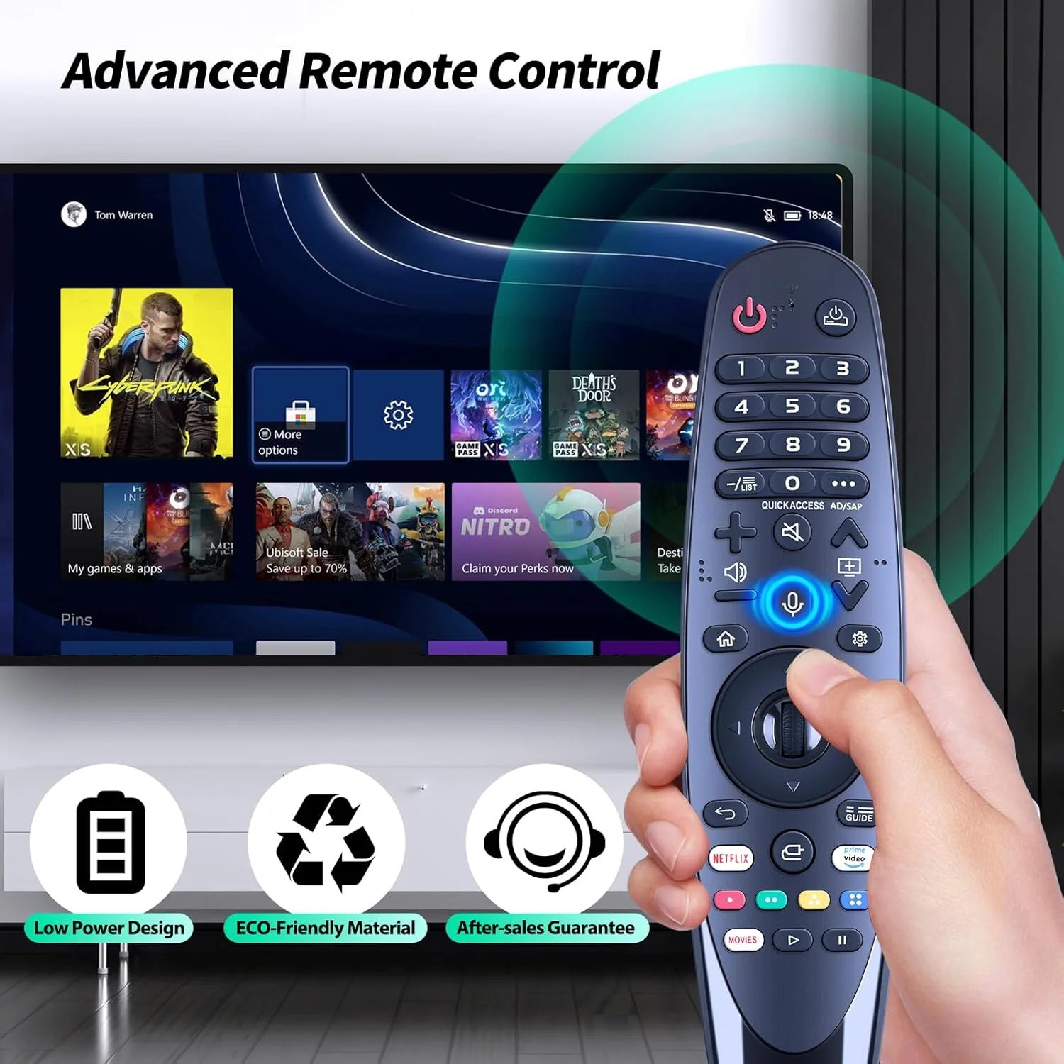 ریموت کنترل جادویی صدا مناسب برای تلویزیون های هوشمند ال جی مدل های AN-MR20GA AN-MR19BA، با عملکرد اشاره گر و صدا