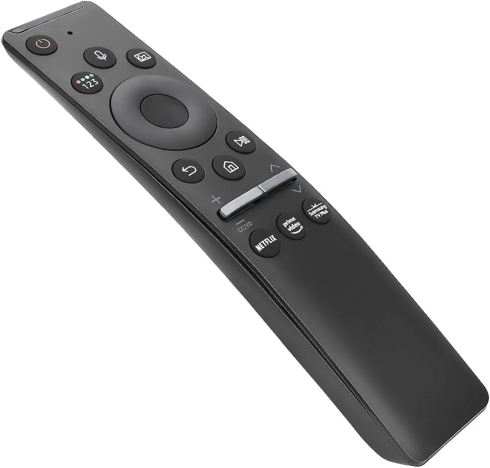 ریموت کنترل صوتی جهانی BURAQ برای تلویزیون سامسونگ، مناسب برای تمام تلویزیون های LED QLED UHD SUHD HDR LCD HDTV 4K 3D Curved Smart سامسونگ، با دکمه های میانبر برای نتفلیکس، پرایم ویدیو، سامسونگ پلاس