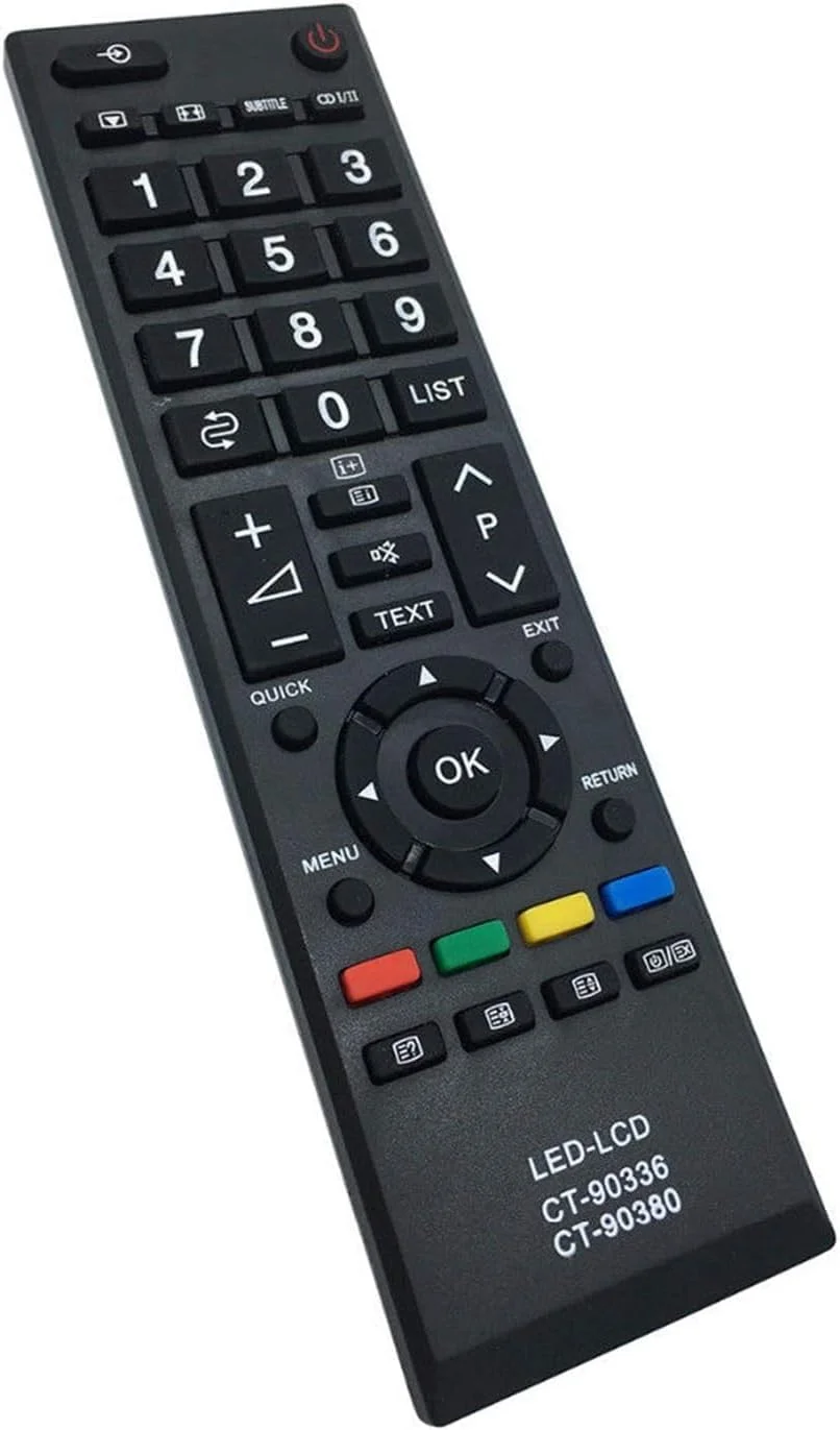 ریموت کنترل جایگزین BURAQ New CT-90336 CT-90380 برای تلویزیون های LED HDMI توشیبا سری 23PB200، سری 29PB200، سری 32PB200، سری 40PB200، سری 29PB202، سری 23PU200، سری 32PU200، سری 40PU200