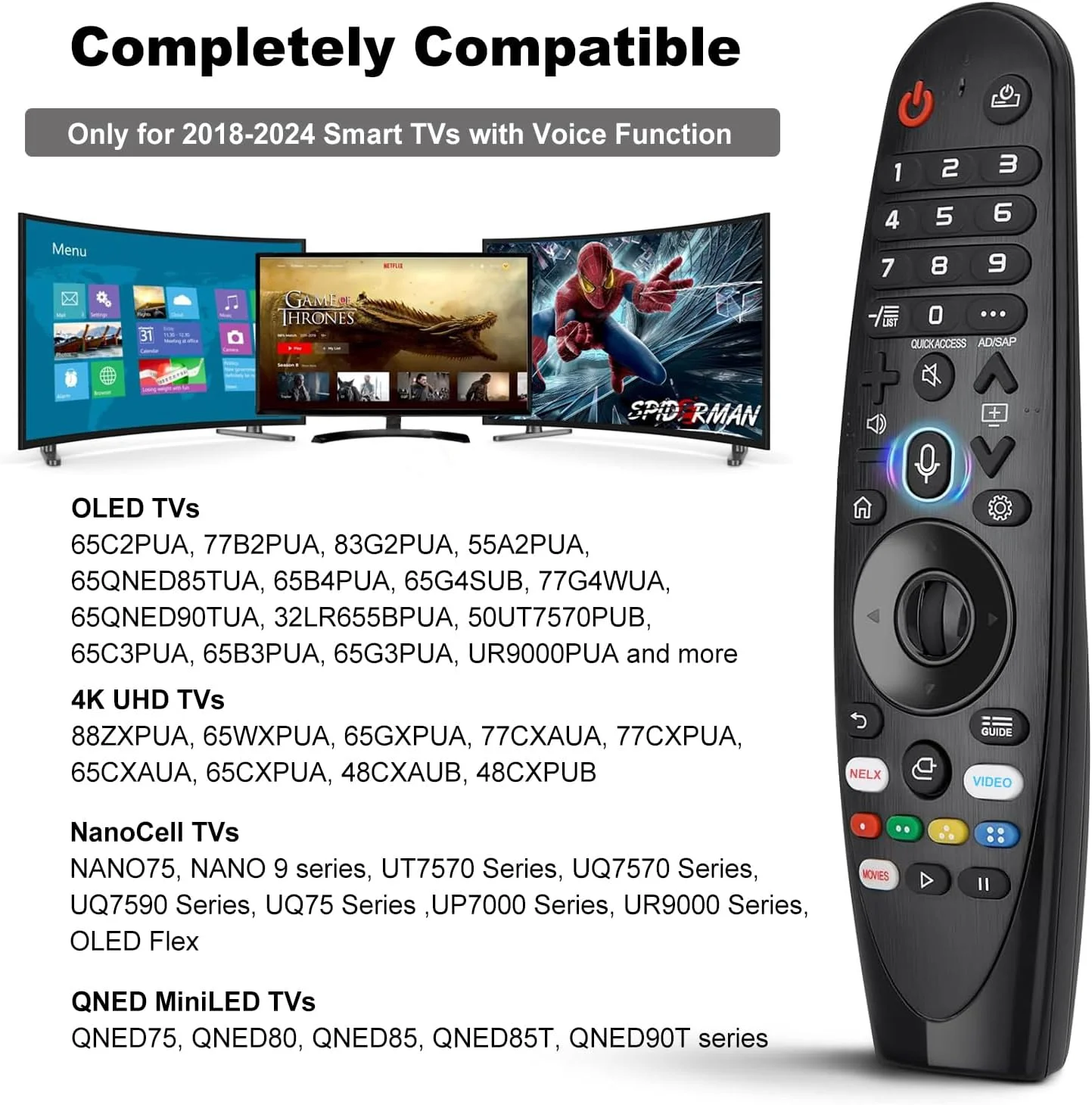 ریموت کنترل جادویی صوتی برای تلویزیون های هوشمند ال جی 2017-2022، جایگزین ریموت جادویی AN-MR20GA MR19BA MR18BA MR650A با عملکرد صوتی و نشانگر برای ریموت صوتی جادویی ال جی