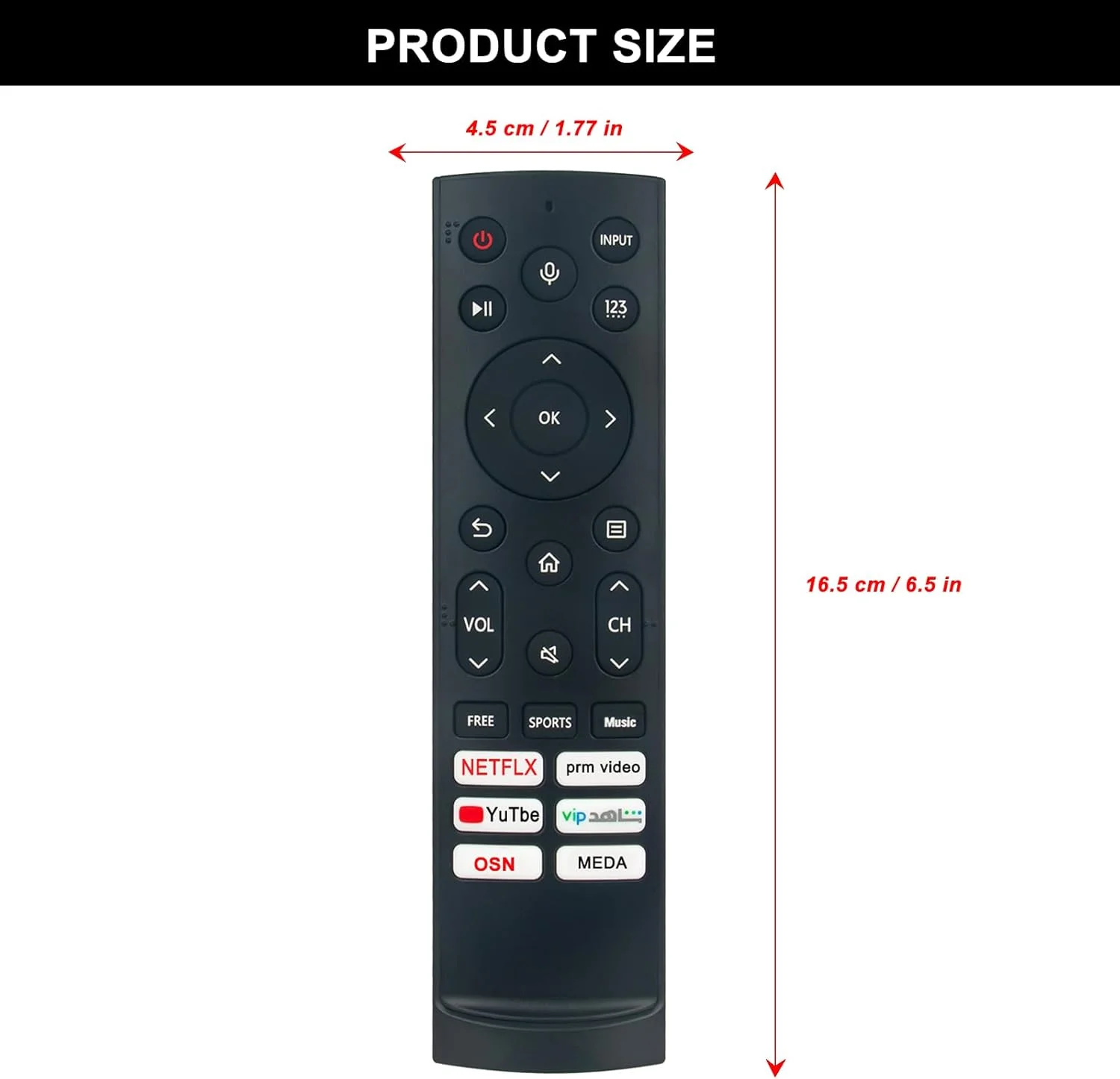 ریموت کنترل جایگزین صوتی Beyution ERF3F90H سازگار با تلویزیون Hisense مدل‌های ERF3A80 EN6A64H ERF3B80H ERF3C80H ERF3D80H ERF3E80H ERF3H80H ERF3I80H EN2J30H 65U8GQ 75U9G3 43A60GEVS