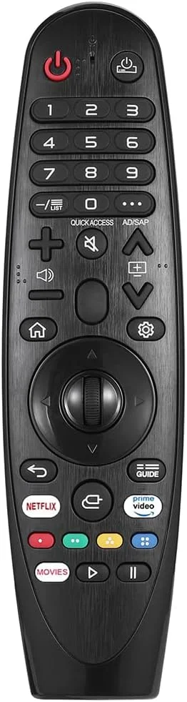 کنترل از راه دور جهانی AZMKIMI سازگار با تلویزیون های ال جی مجیک و تلویزیون های هوشمند دارای دکمه برای نتفلیکس، پرایم ویدیو و فیلم